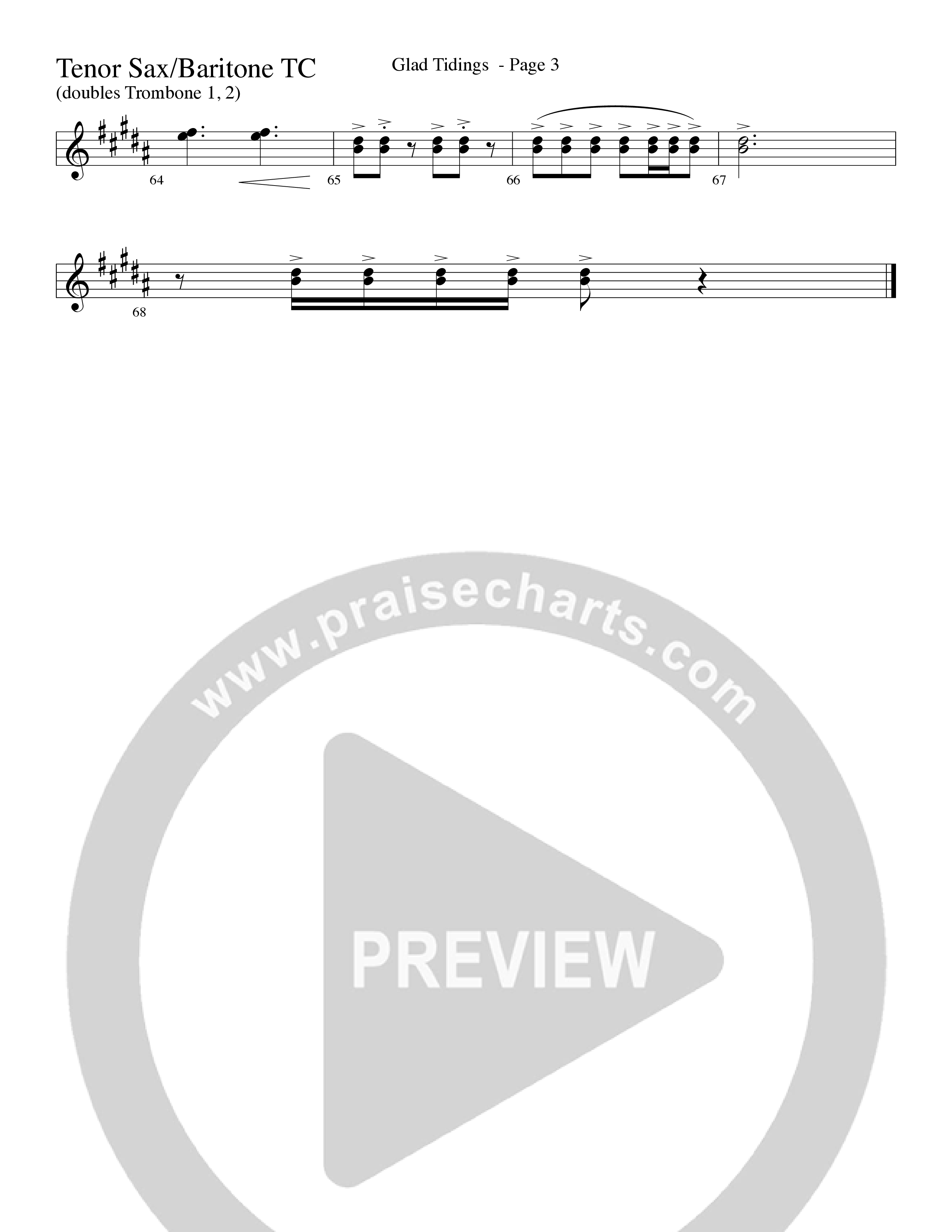 Glad Tidings (with God Rest Ye Merry Gentlemen) (Choral Anthem SATB) Tenor Sax/Baritone T.C. (Word Music Choral)