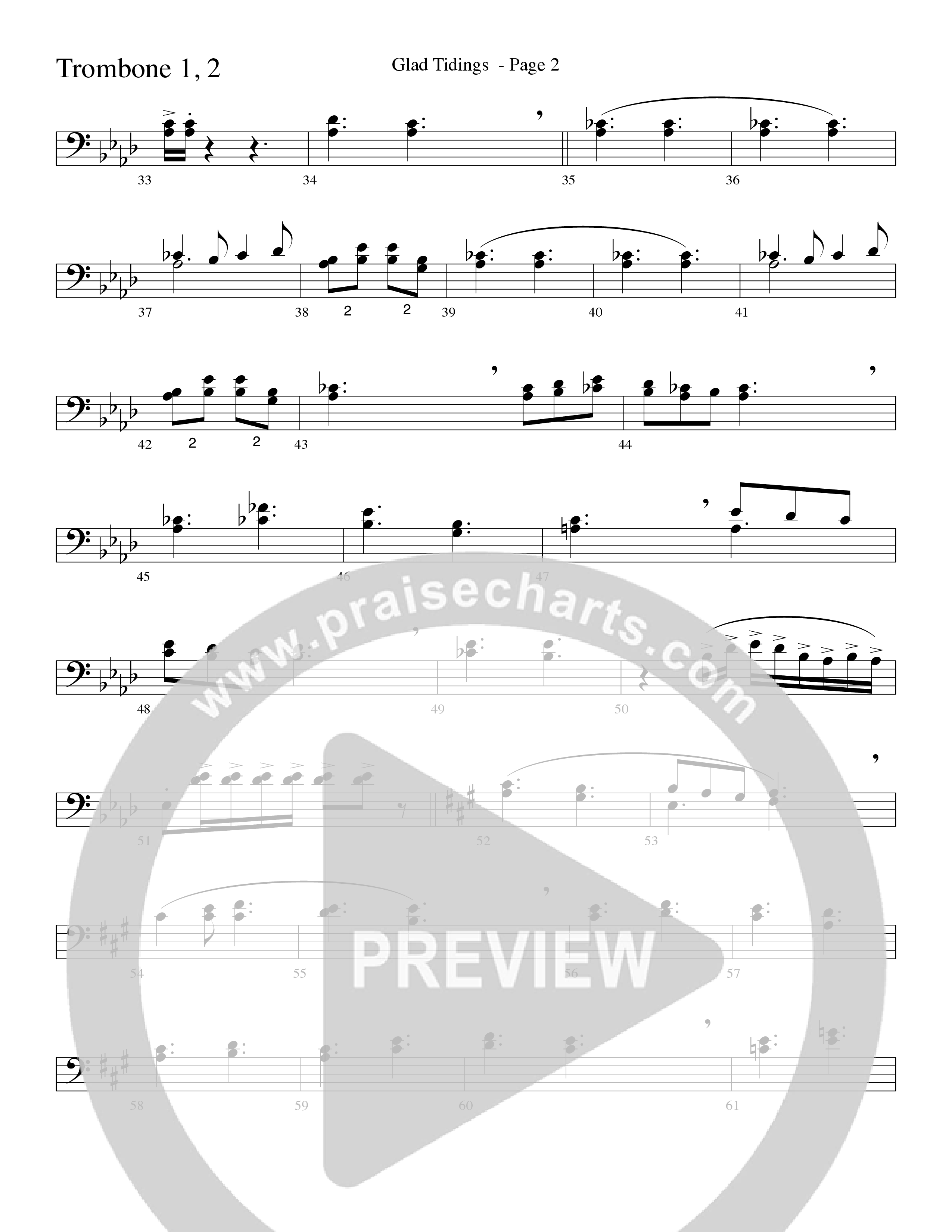 Glad Tidings (with God Rest Ye Merry Gentlemen) (Choral Anthem SATB) Trombone 1/2 (Word Music Choral)