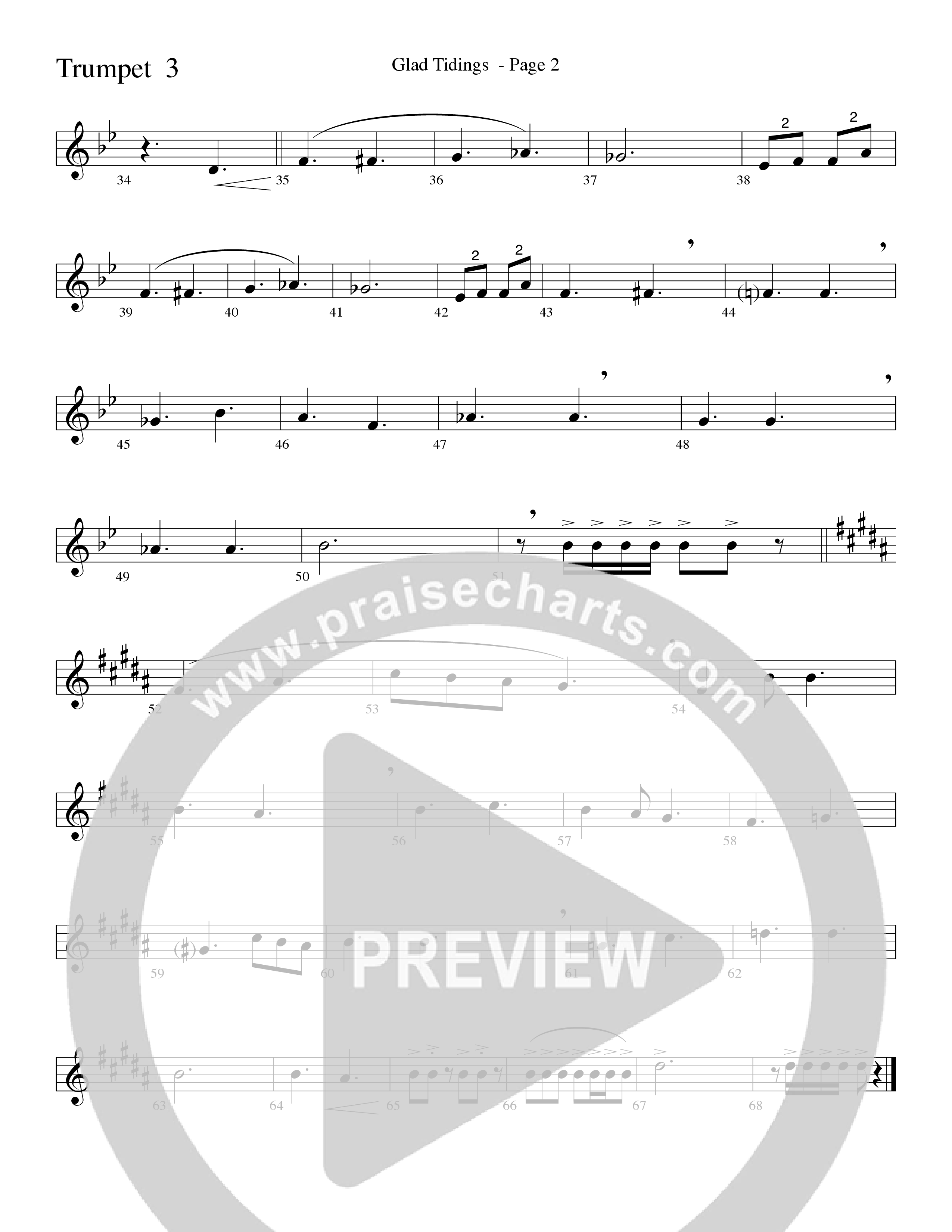 Glad Tidings (with God Rest Ye Merry Gentlemen) (Choral Anthem SATB) Trumpet 3 (Word Music Choral)