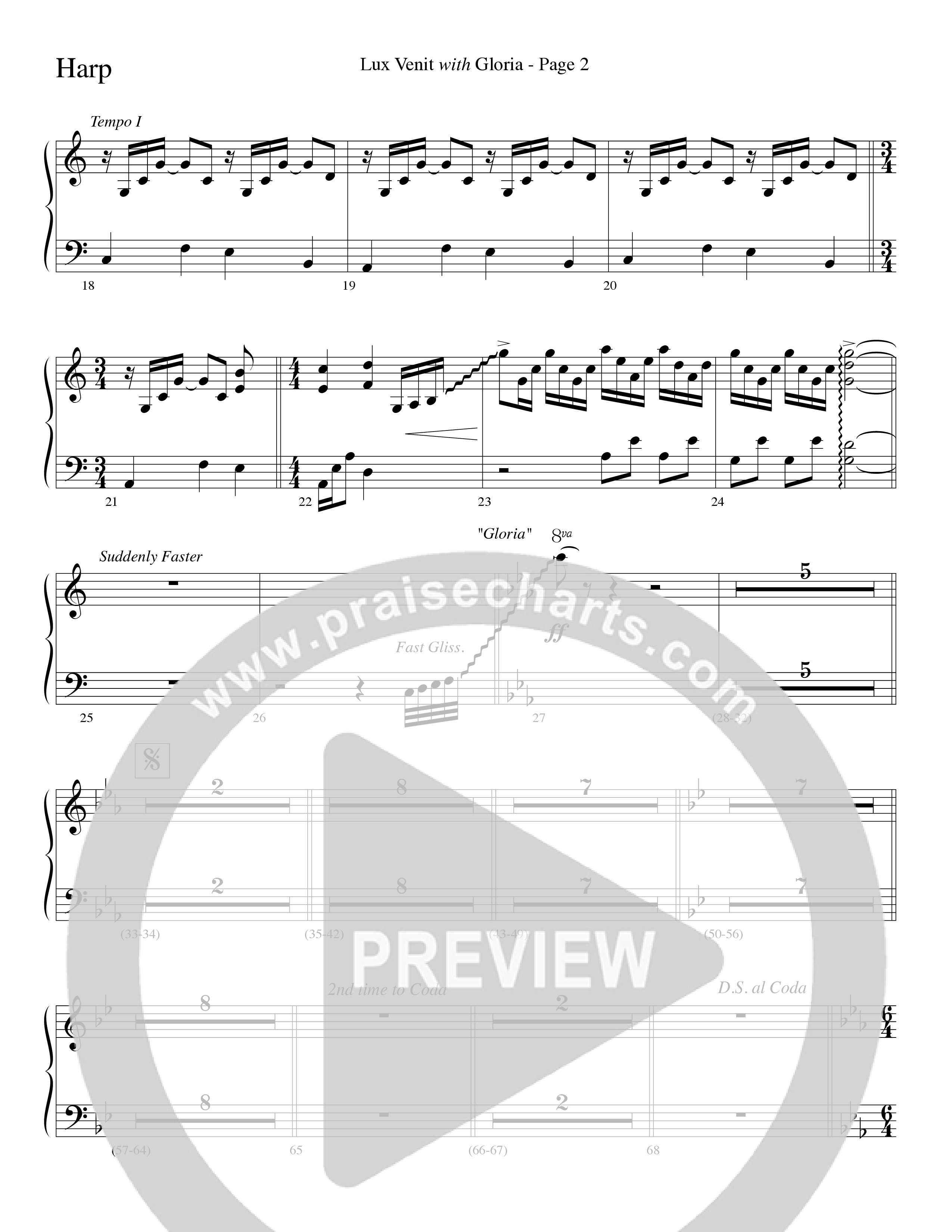 Gloria (with Lux Venit) (Choral Anthem SATB) Harp (Word Music Choral / Arr. David Hamilton)