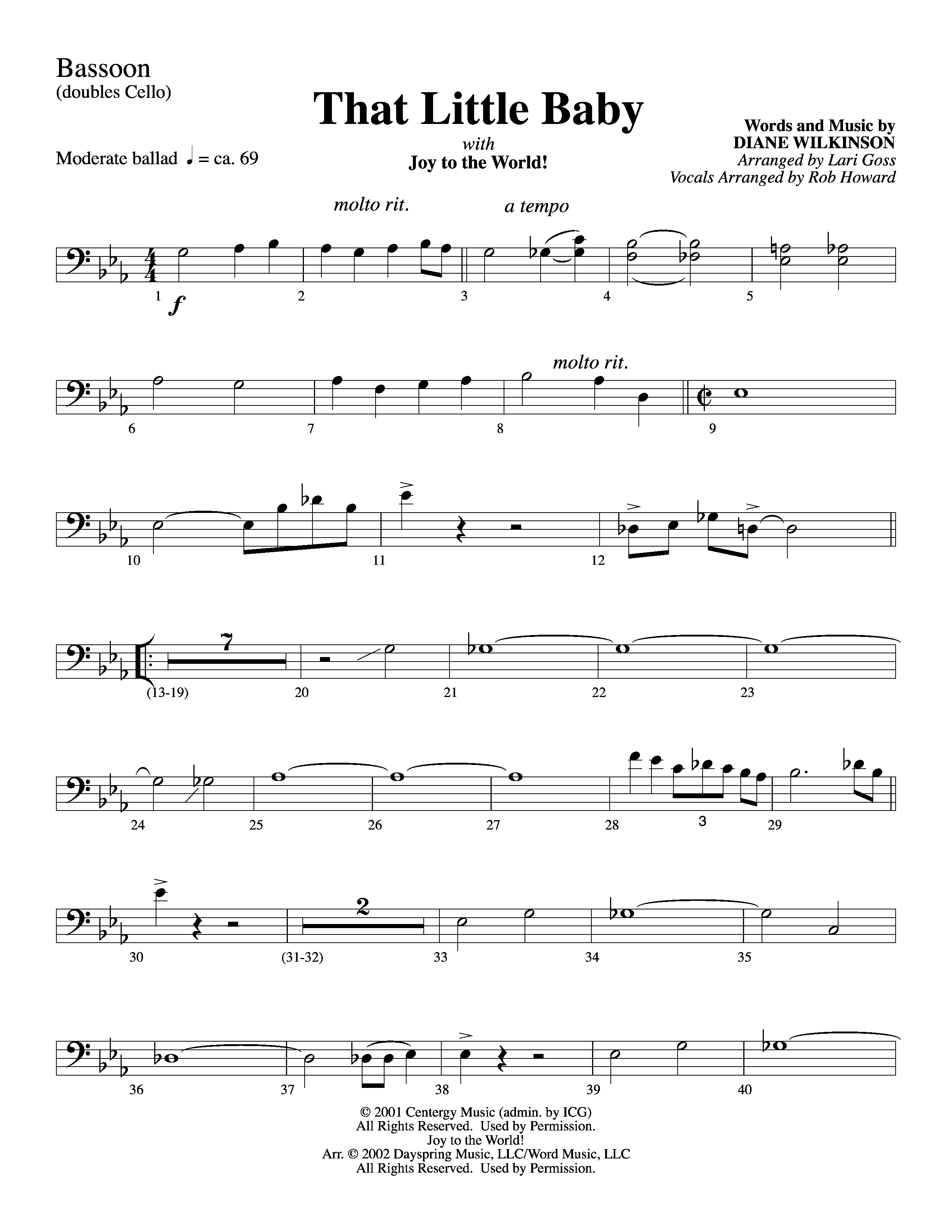 That Little Baby (with Joy To The World) (Choral Anthem SATB) Bassoon (Word Music Choral)