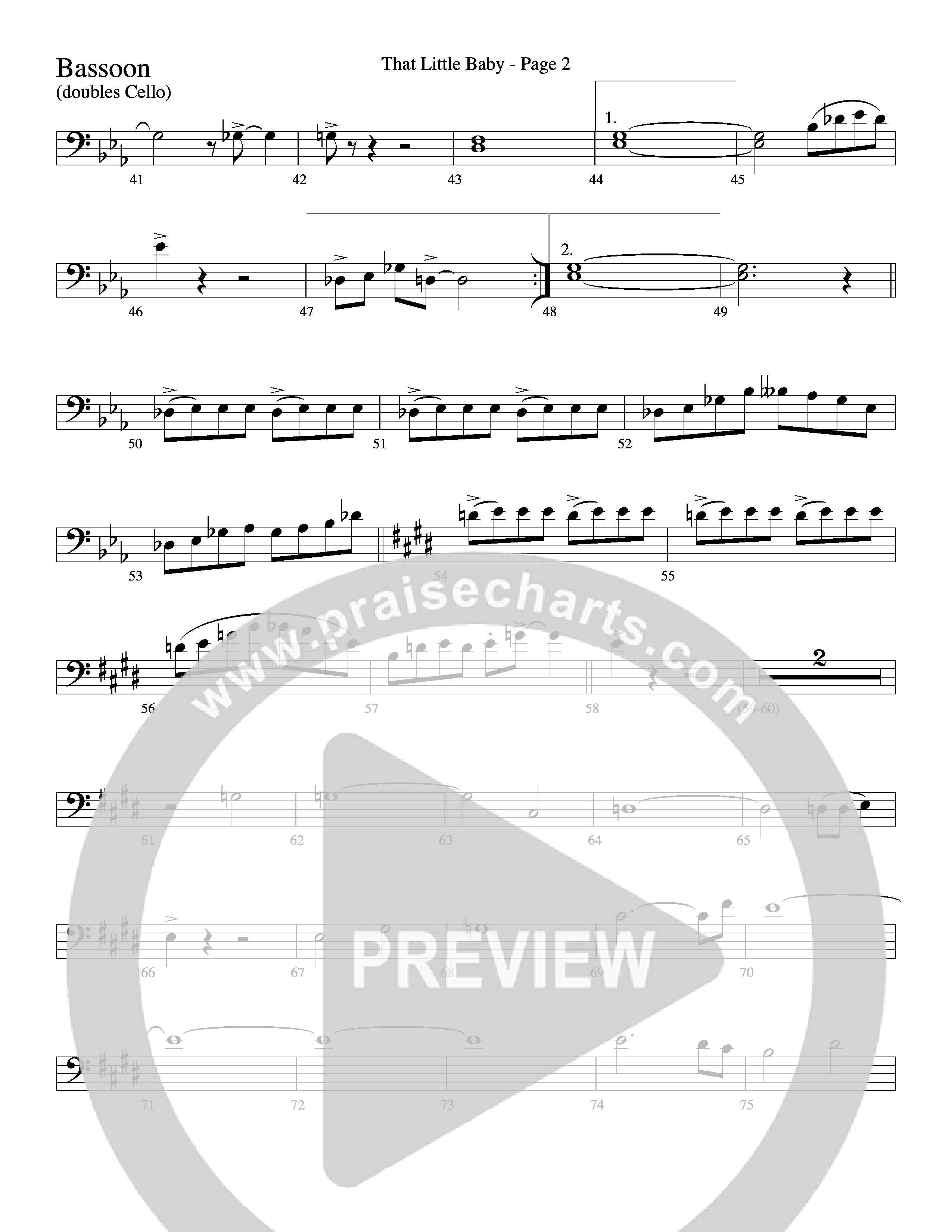 That Little Baby (with Joy To The World) (Choral Anthem SATB) Bassoon (Word Music Choral)