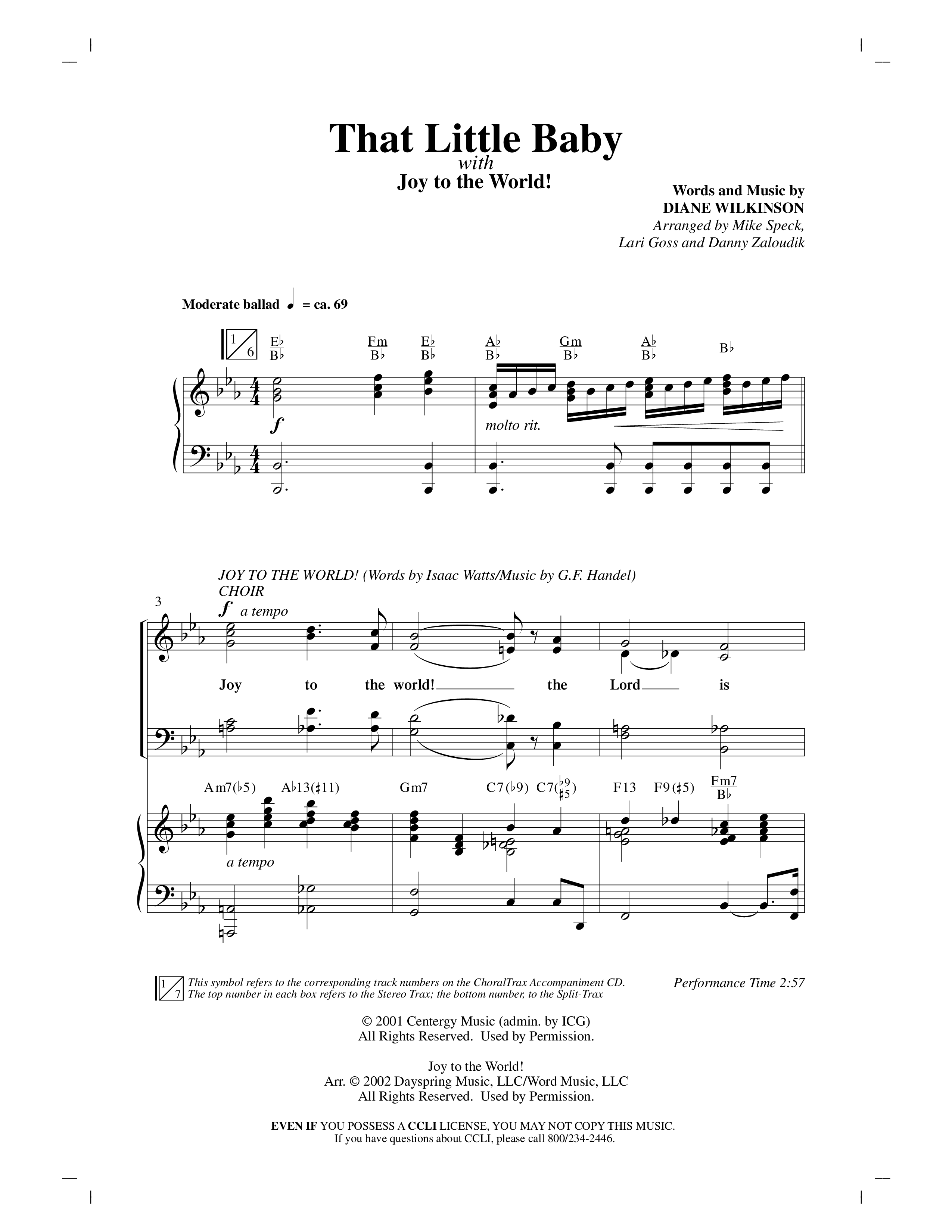 That Little Baby (with Joy To The World) (Choral Anthem SATB) Anthem (SATB/Piano) (Word Music Choral)