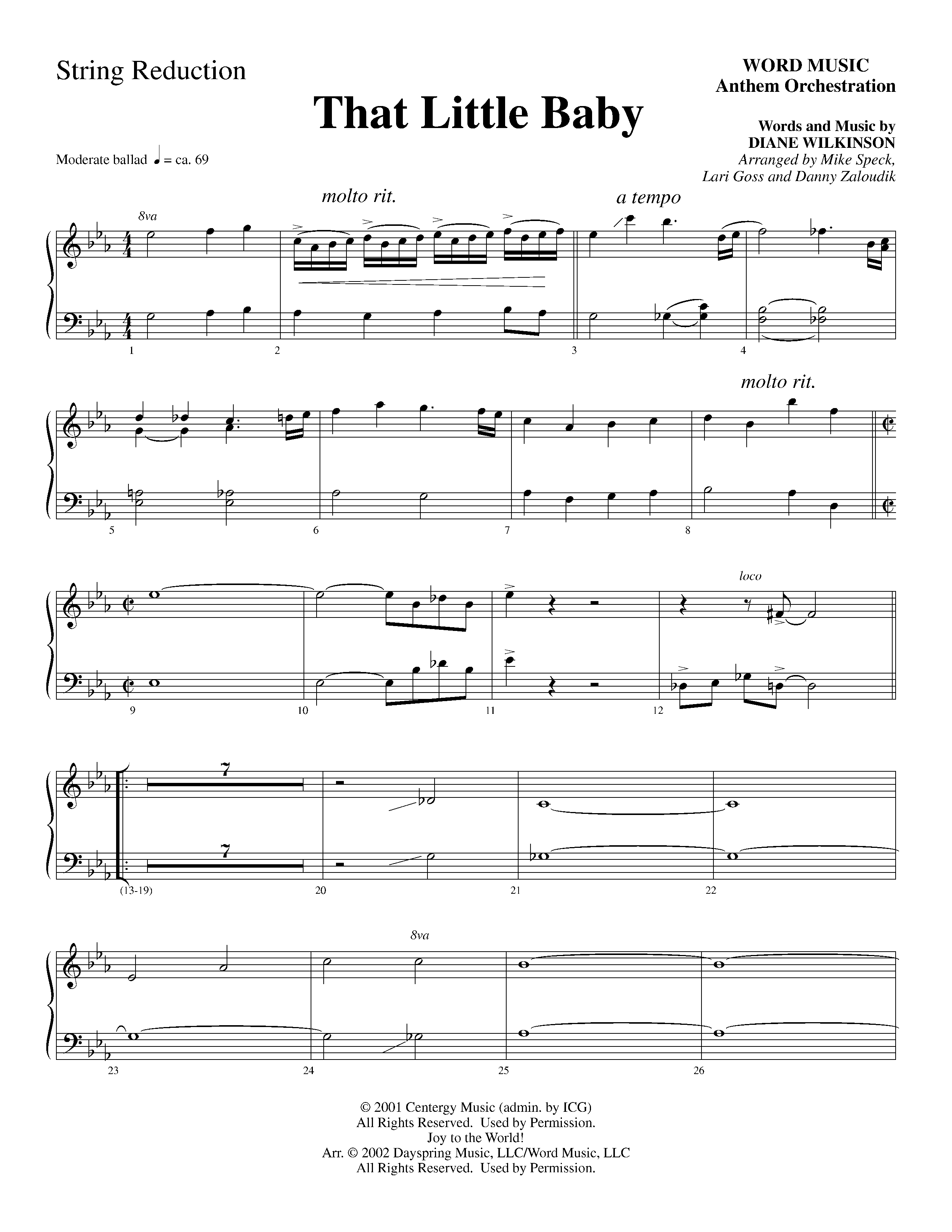 That Little Baby (with Joy To The World) (Choral Anthem SATB) String Reduction (Word Music Choral)