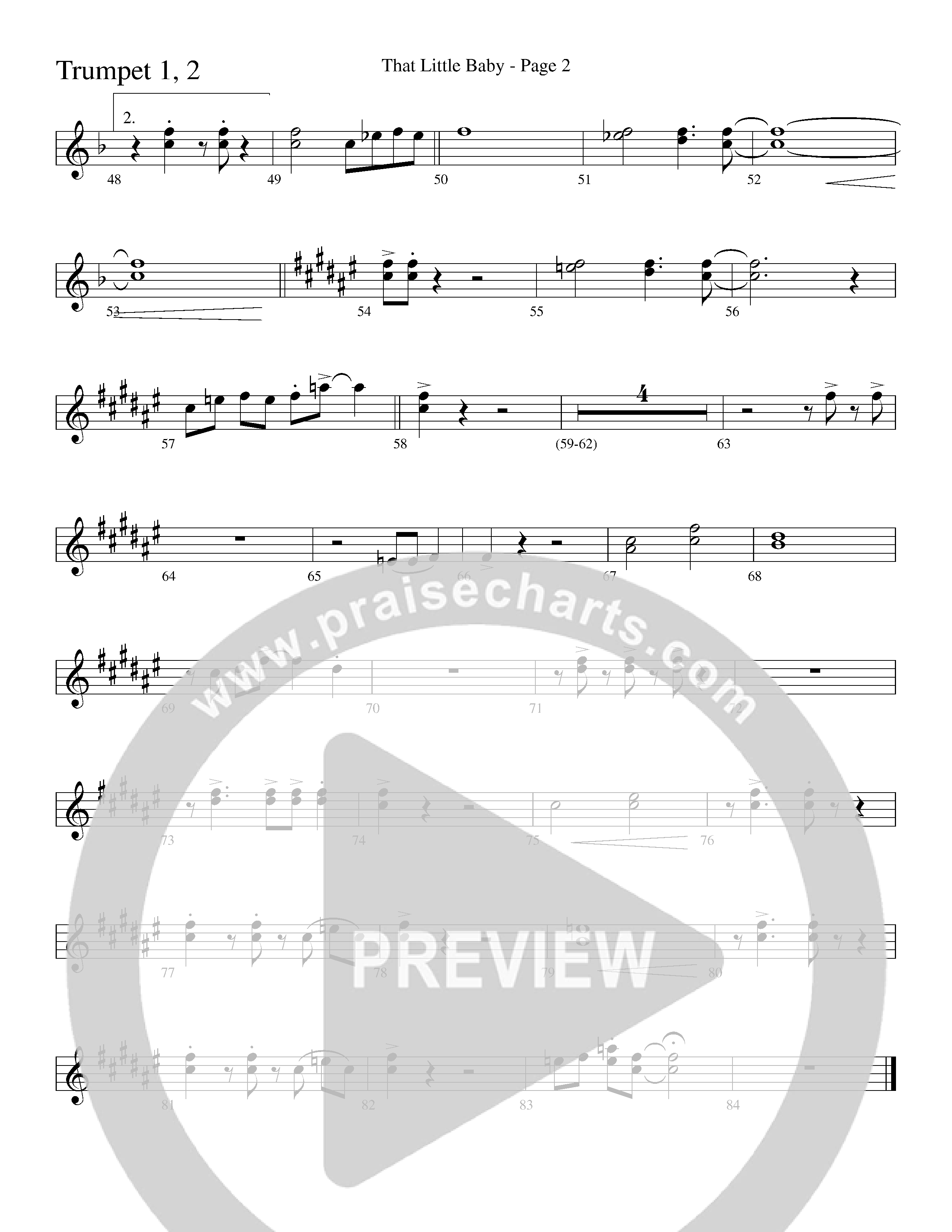 That Little Baby (with Joy To The World) (Choral Anthem SATB) Trumpet 1,2 (Word Music Choral)