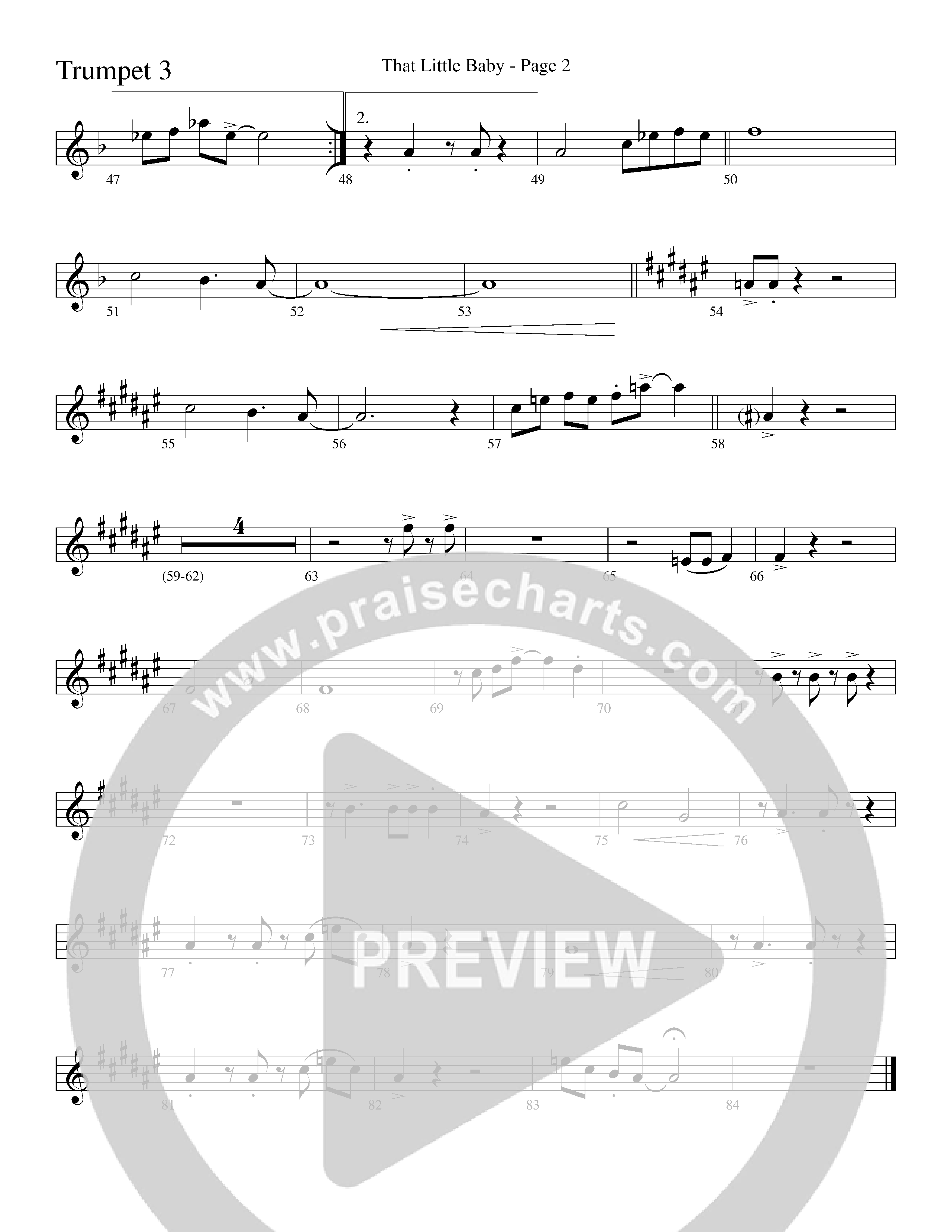 That Little Baby (with Joy To The World) (Choral Anthem SATB) Trumpet 3 (Word Music Choral)