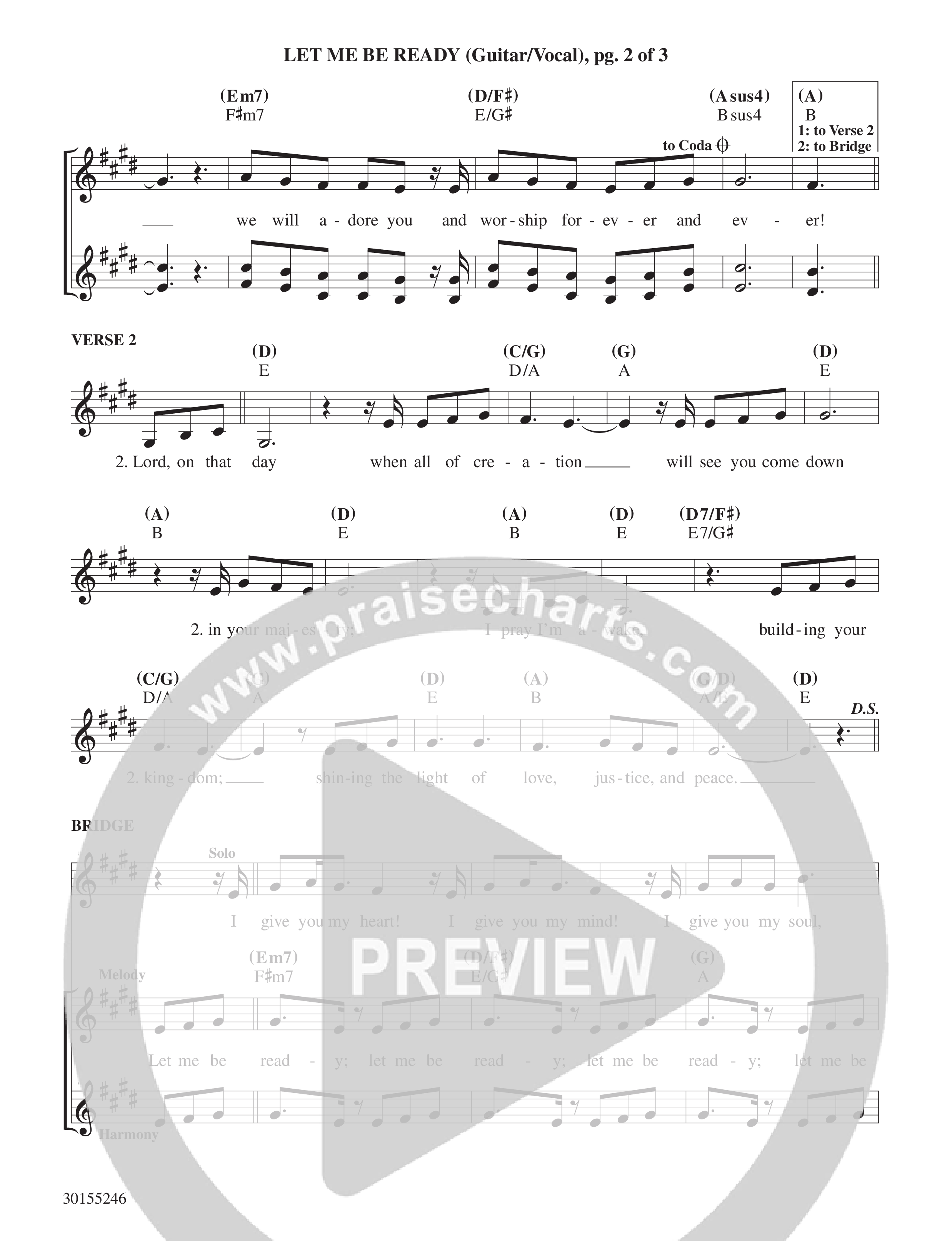 Let Me Be Ready Lead Sheet Melody (Echo Harbor Worship / Amie Pierone)