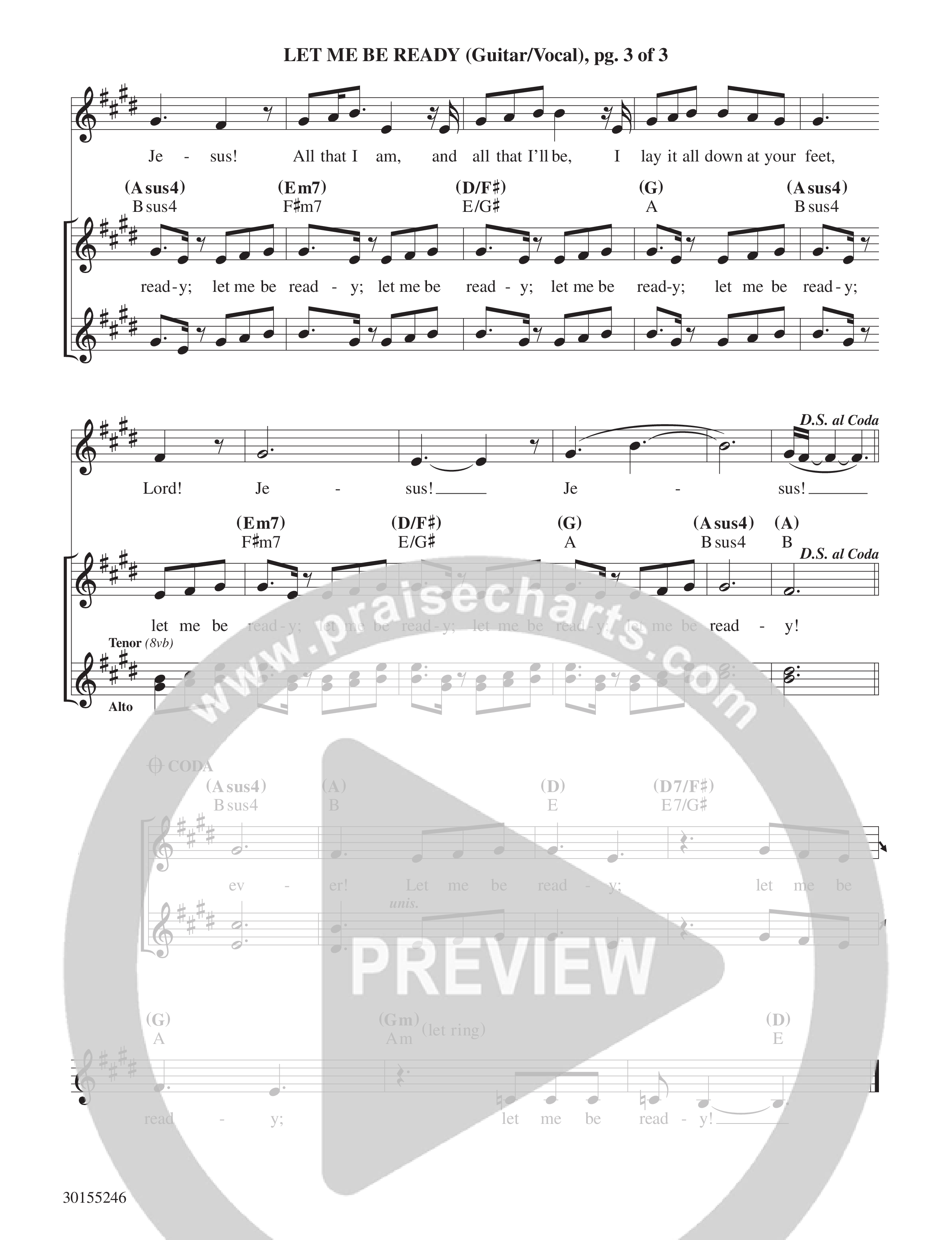 Let Me Be Ready Lead Sheet Melody (Echo Harbor Worship / Amie Pierone)