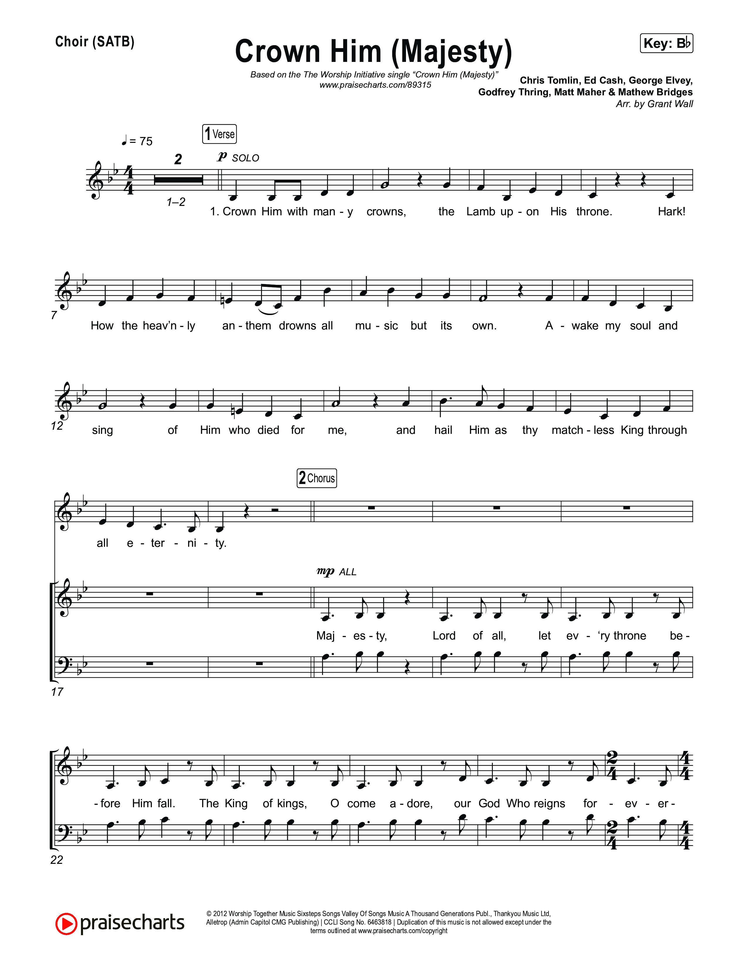 Crown Him (Majesty) Choir Sheet (SATB) (The Worship Initiative)