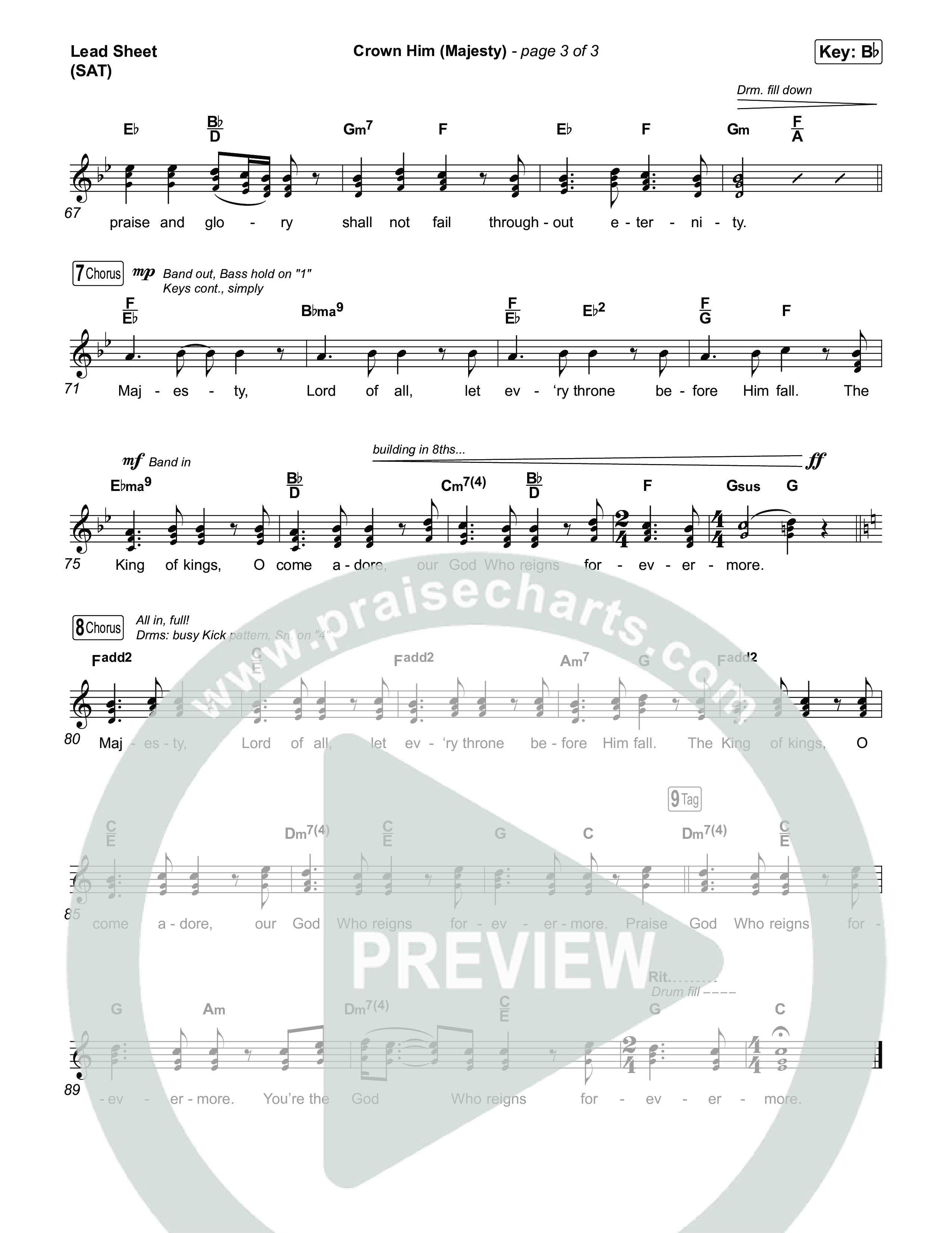 Crown Him (Majesty) Lead Sheet (SAT) (The Worship Initiative)