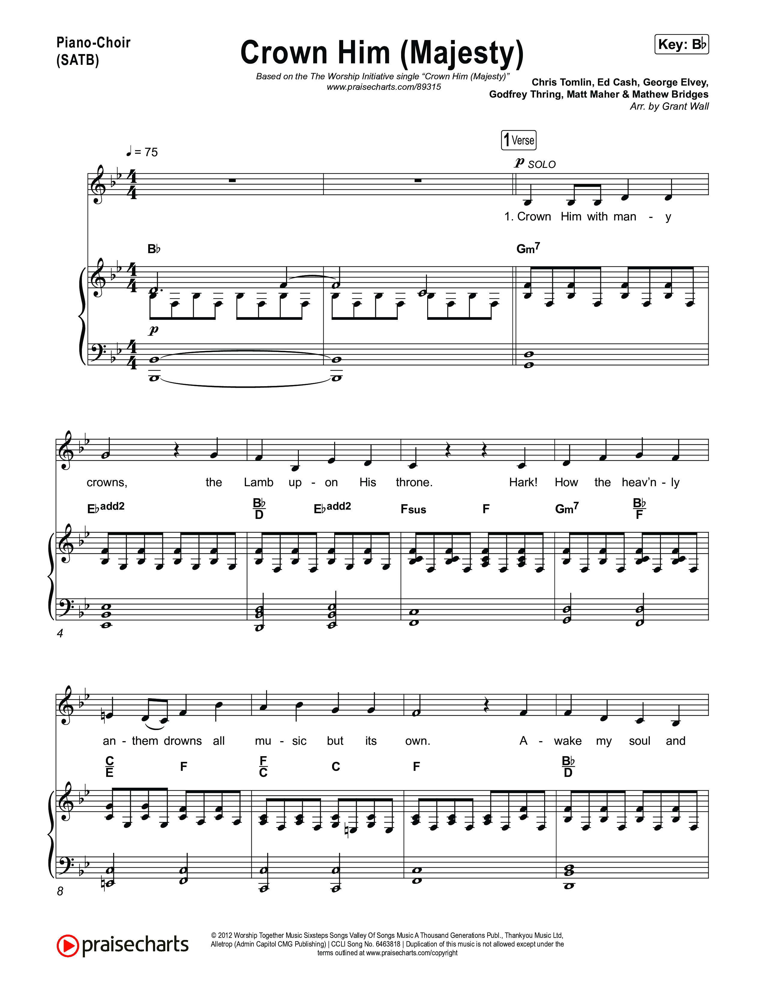 Crown Him (Majesty) Piano/Vocal Pack (The Worship Initiative)