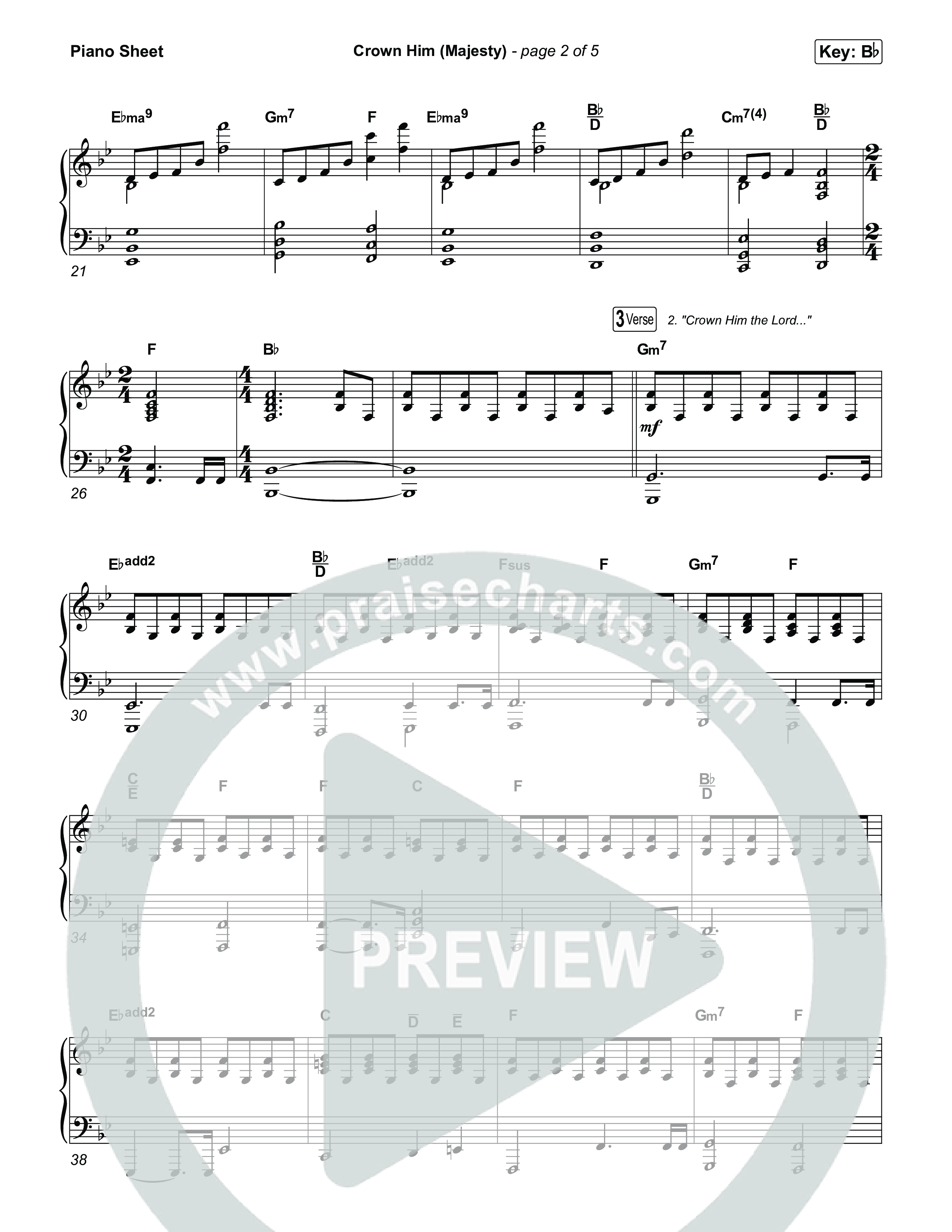 Crown Him (Majesty) Piano Sheet (The Worship Initiative)