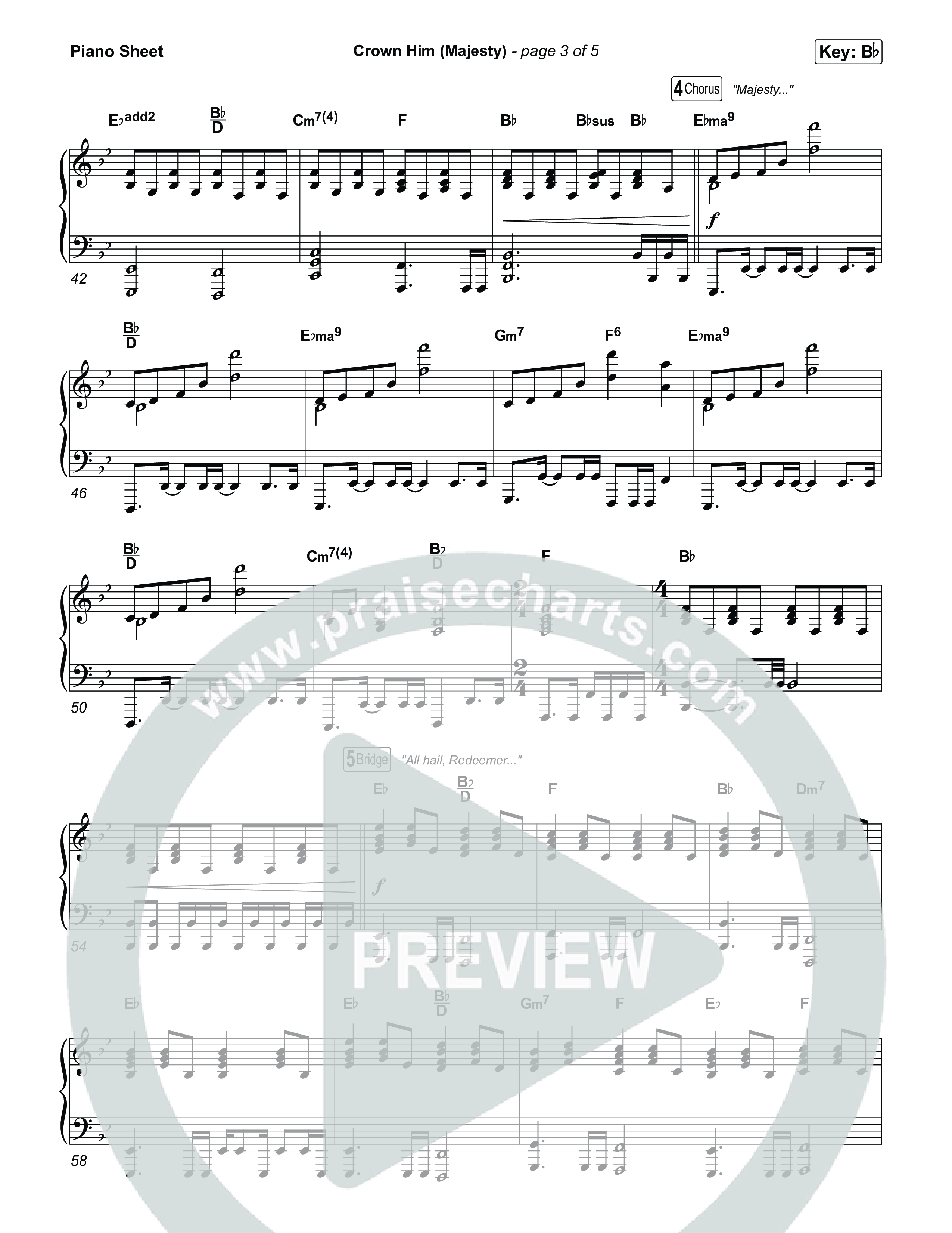 Crown Him (Majesty) Piano Sheet (The Worship Initiative)