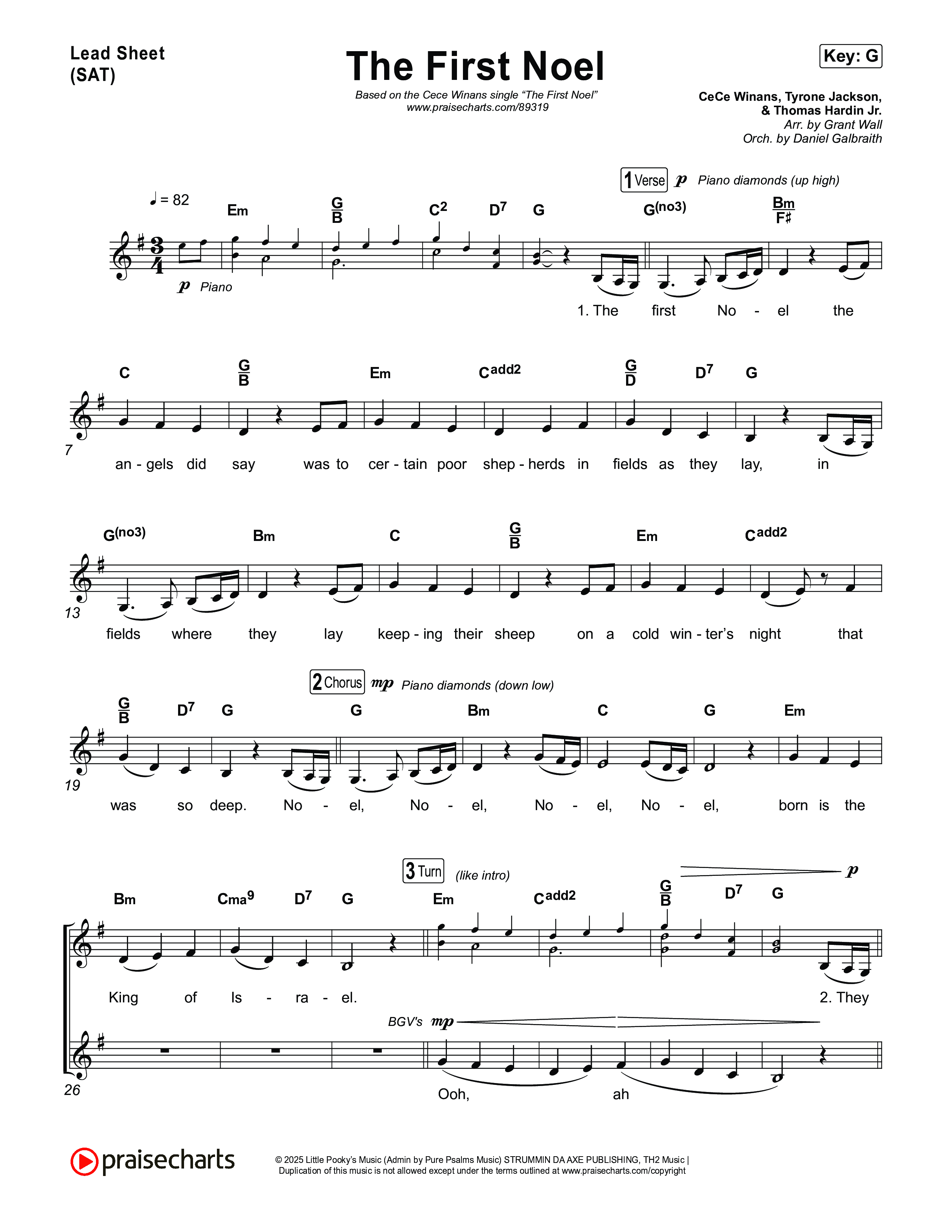 The First Noel Lead Sheet (SAT) (CeCe Winans)