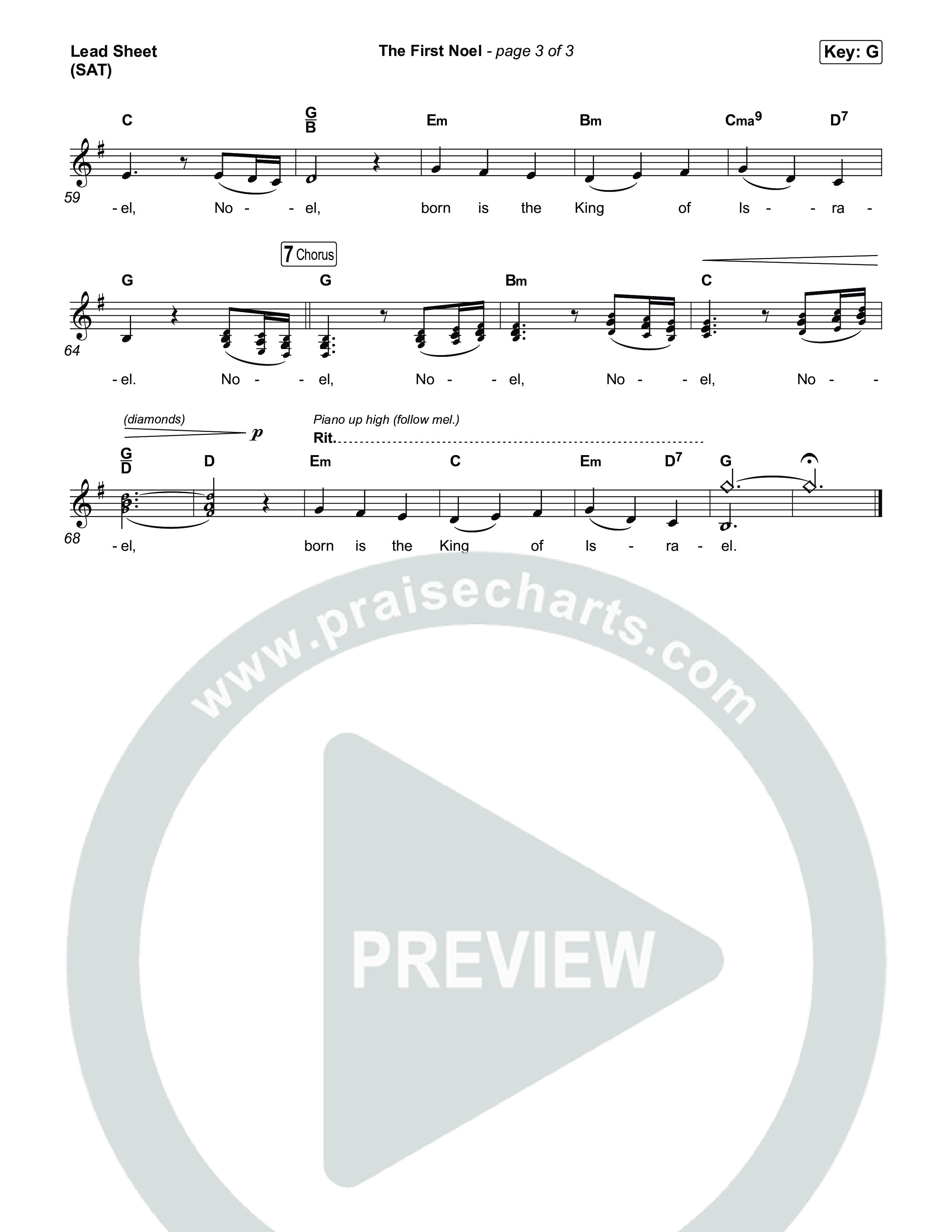The First Noel Lead Sheet (SAT) (CeCe Winans)