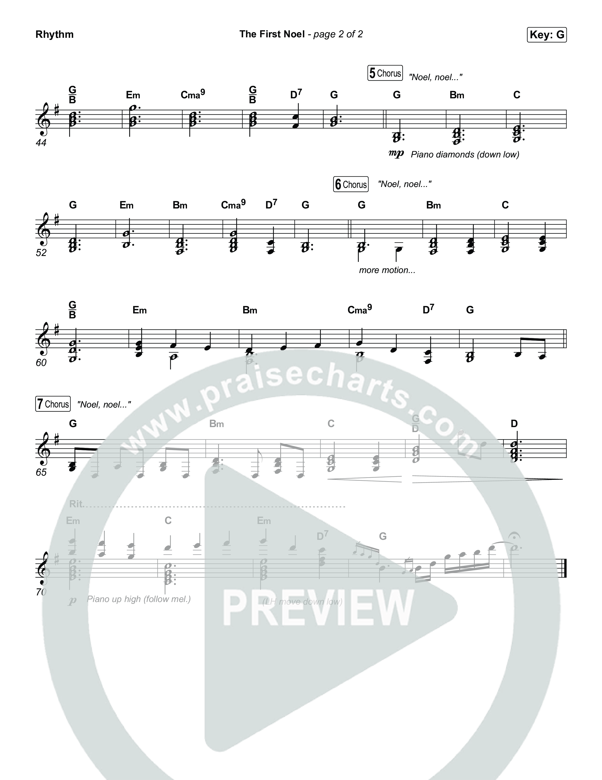 The First Noel Rhythm Chart (CeCe Winans)