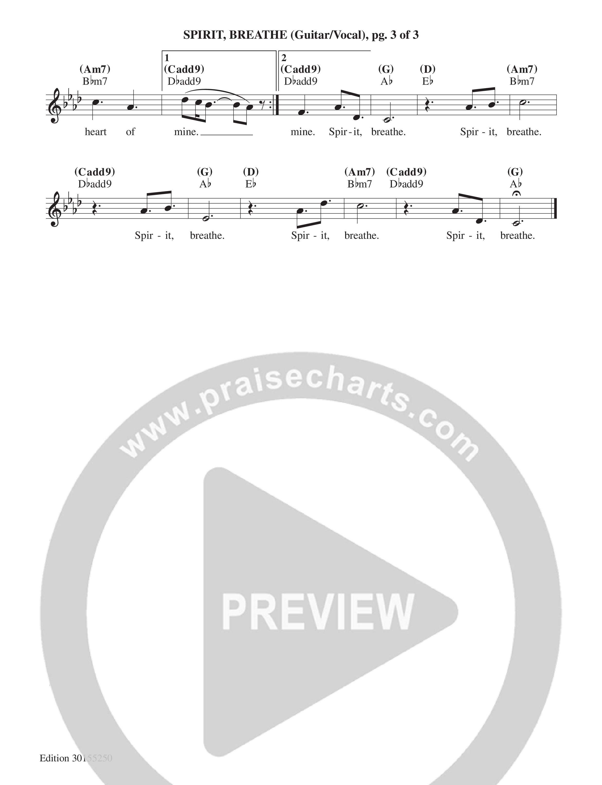 Spirit Breathe Lead Sheet Melody (Echo Harbor Worship / Sarah Kroger)