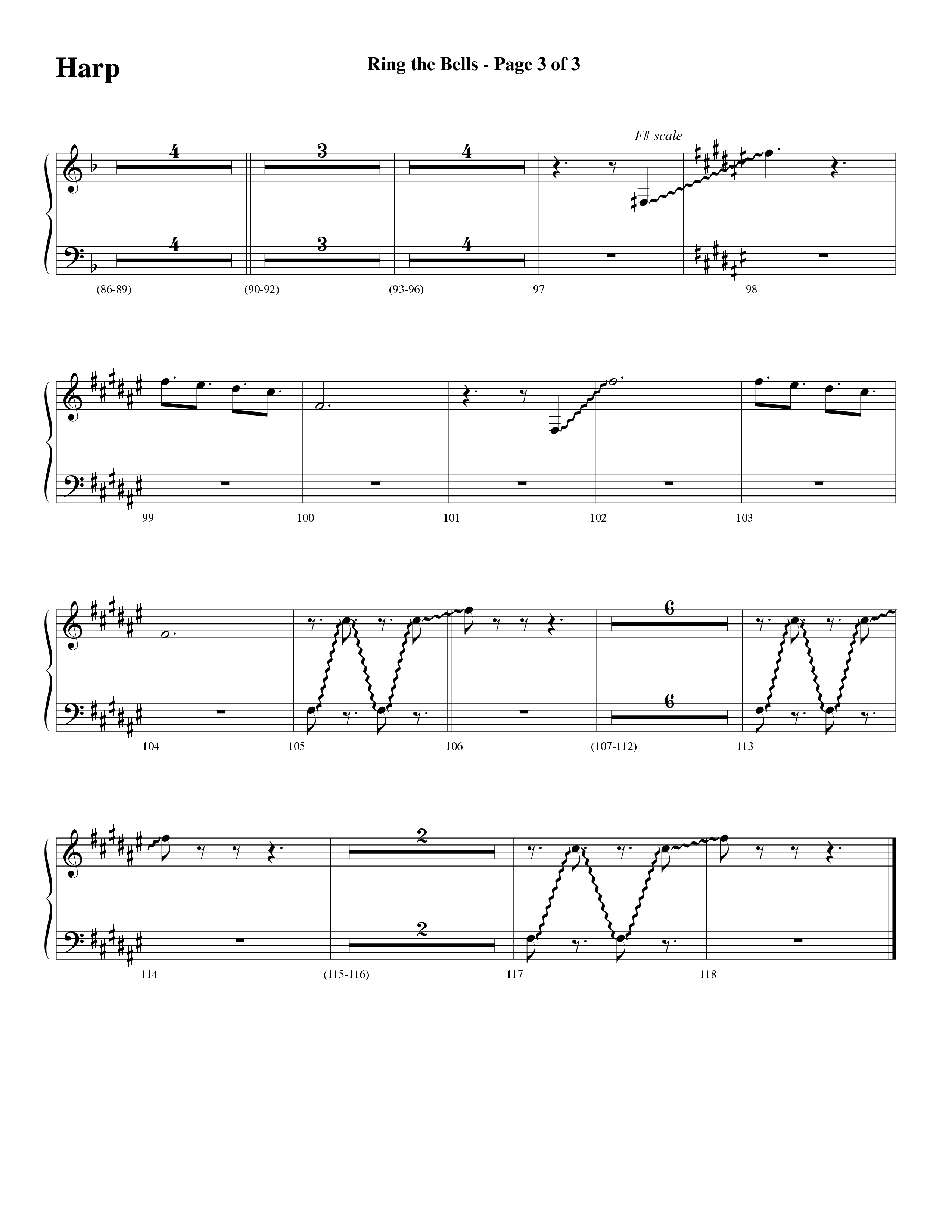 Ring The Bells (Choral Anthem) Harp (Word Music Choral / Arr. Gary Rhodes / Orch. Tim Cates)