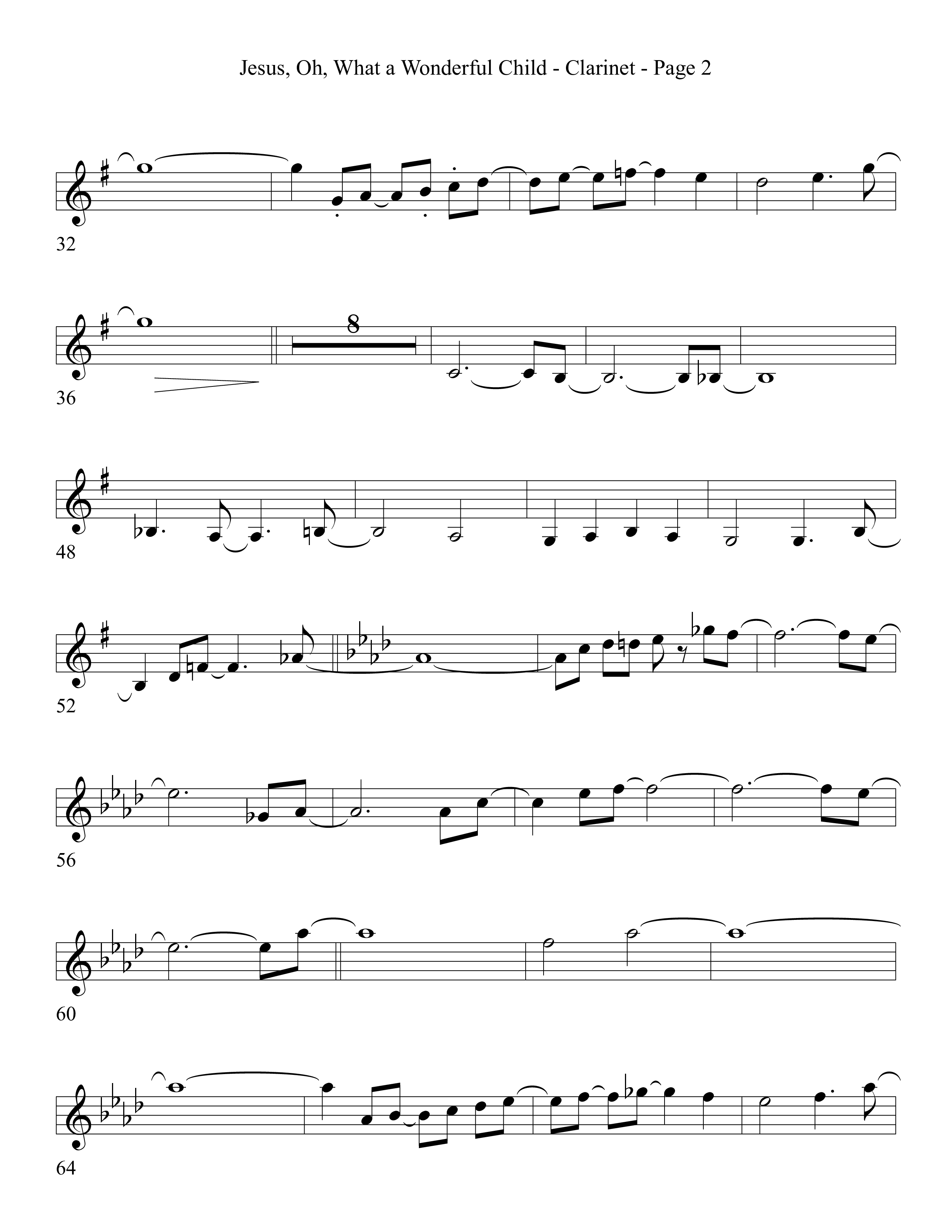 Jesus Oh What A Wonderful Child (Choral Anthem SATB) Clarinet (Word Music Choral)