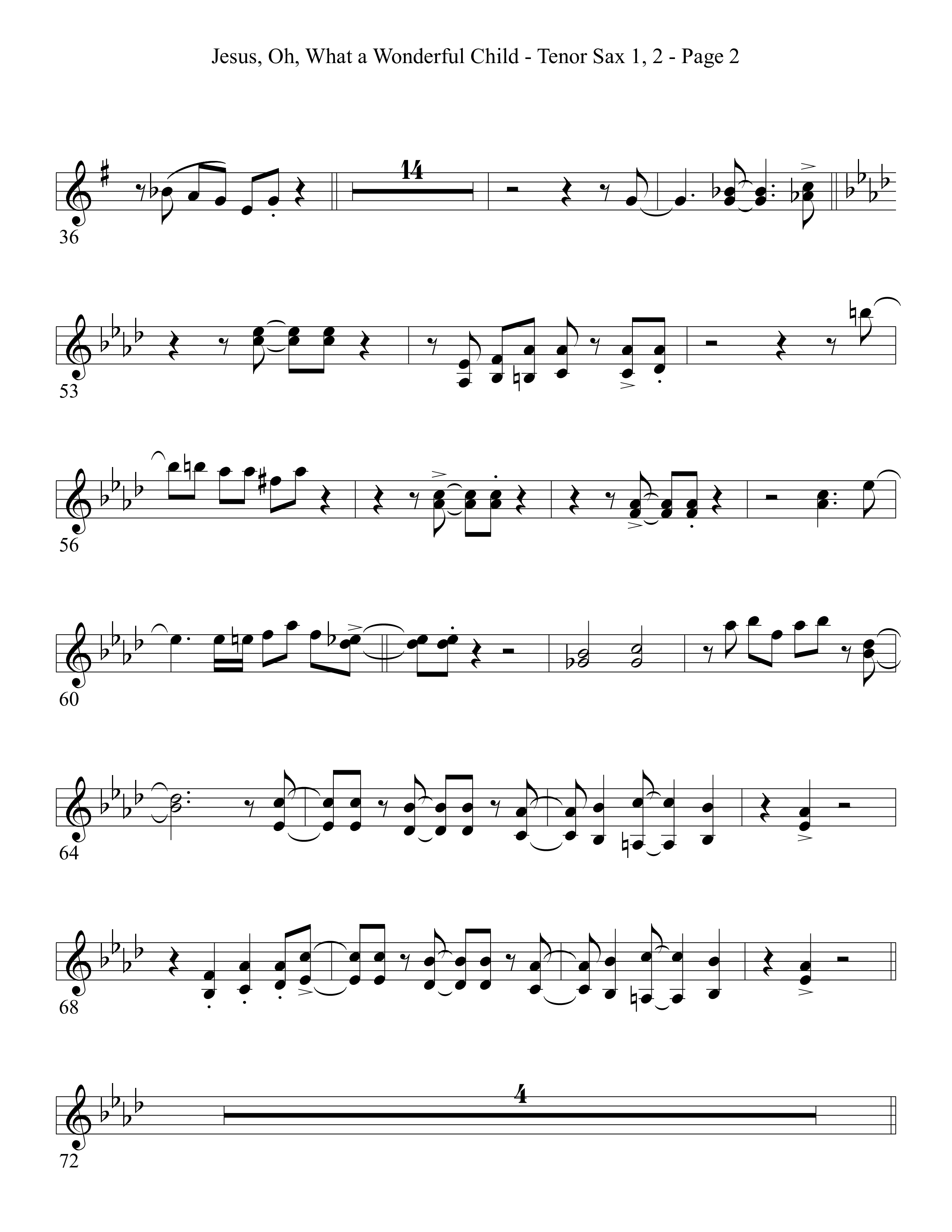 Jesus Oh What A Wonderful Child (Choral Anthem SATB) Tenor Sax/Baritone T.C. (Word Music Choral)