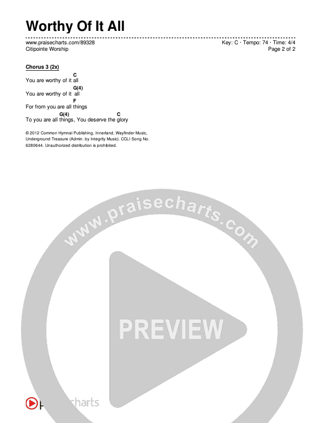 Worthy Of It All Chords & Lyrics (Citipointe Worship)
