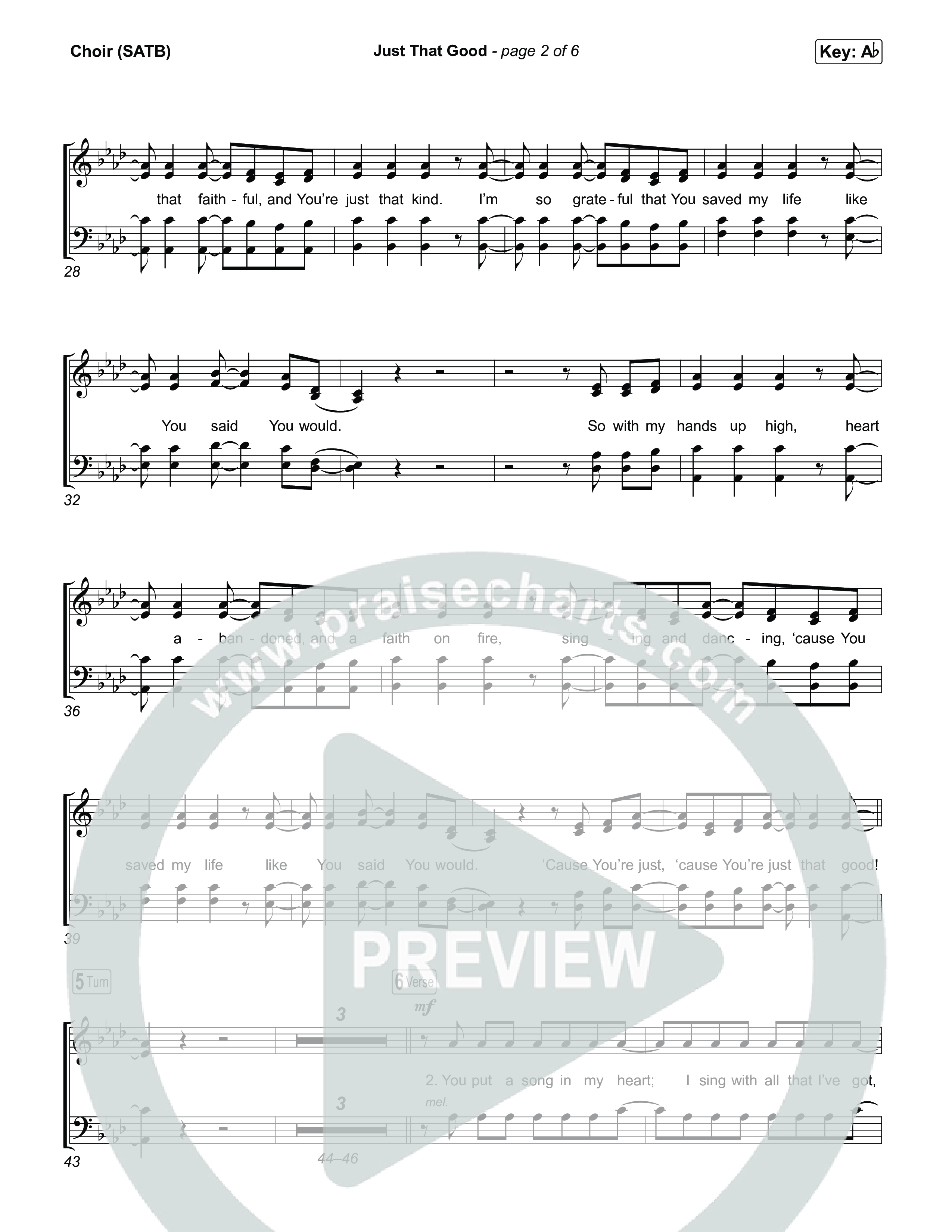 Just That Good Choir Sheet (SATB) (Kristian Stanfill)