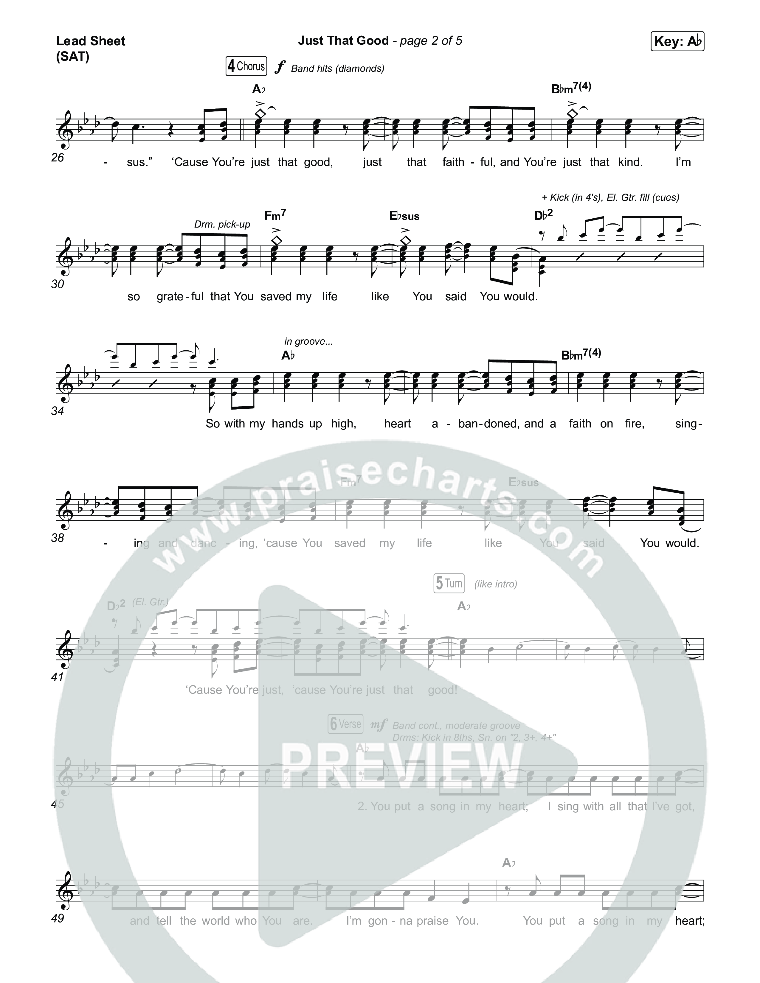 Just That Good Lead Sheet (SAT) (Kristian Stanfill)