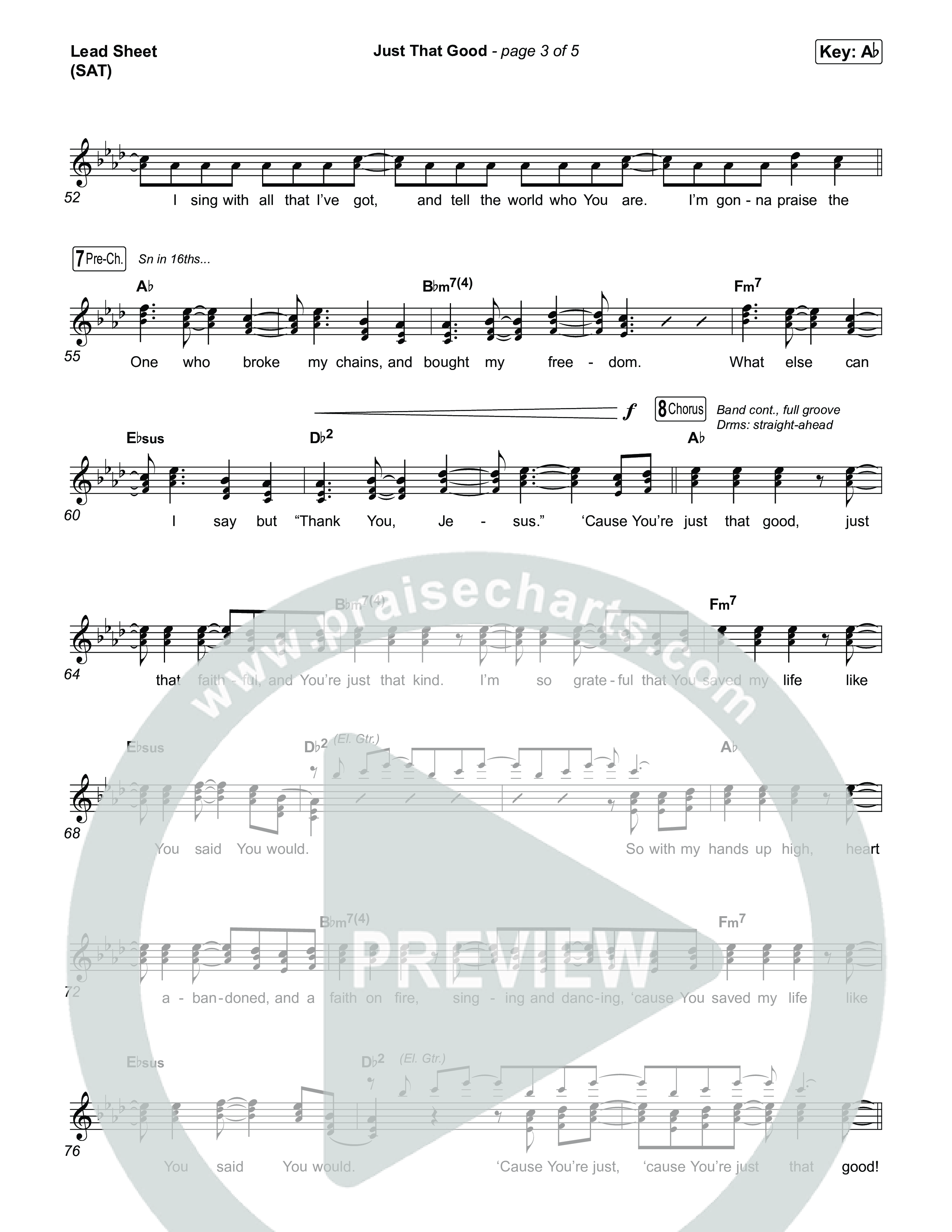 Just That Good Lead Sheet (SAT) (Kristian Stanfill)