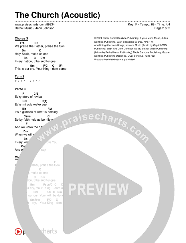 The Church (Acoustic) Chords & Lyrics (Bethel Music / Jenn Johnson)