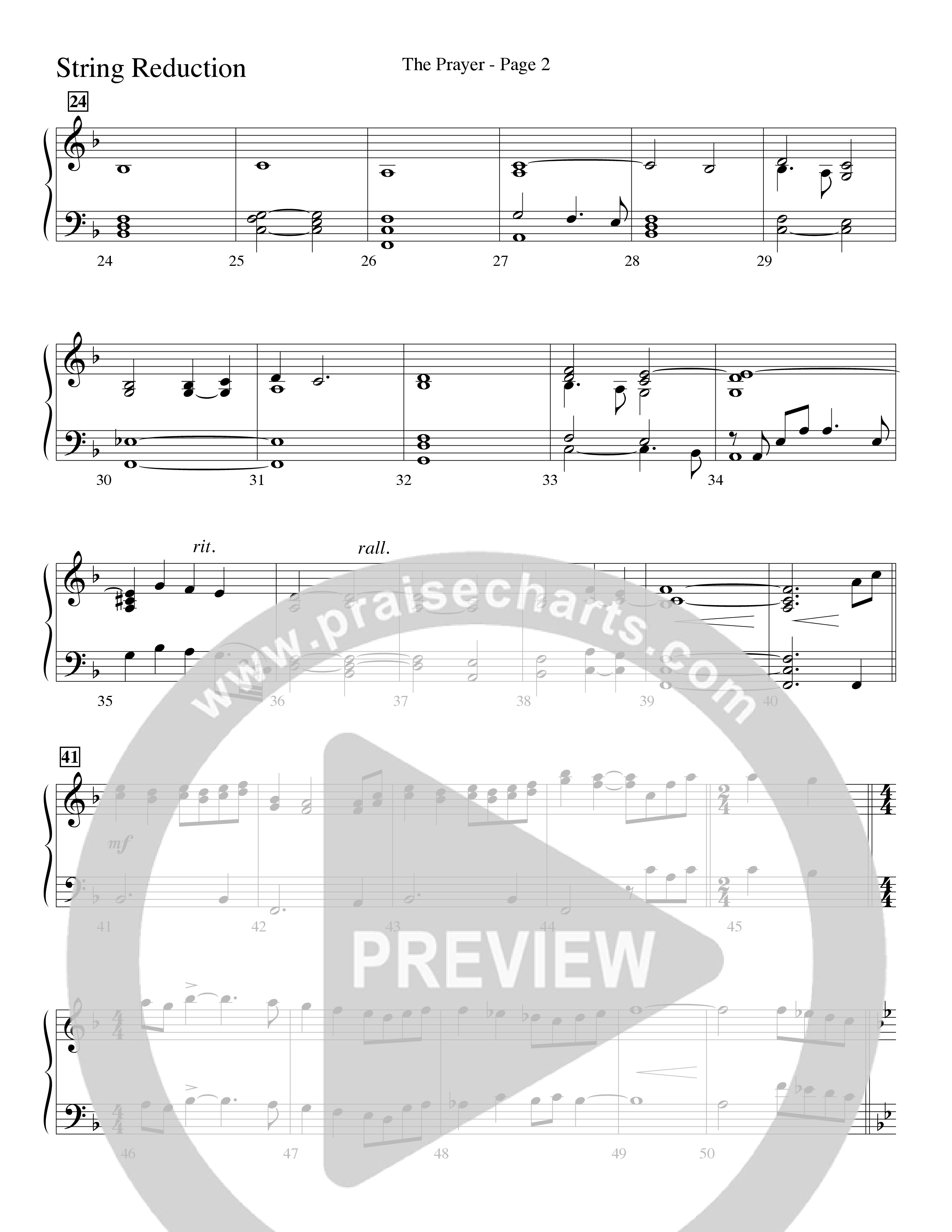 The Prayer (Choral Anthem SATB) String Reduction (Word Music Choral / Arr. Lari Goss)