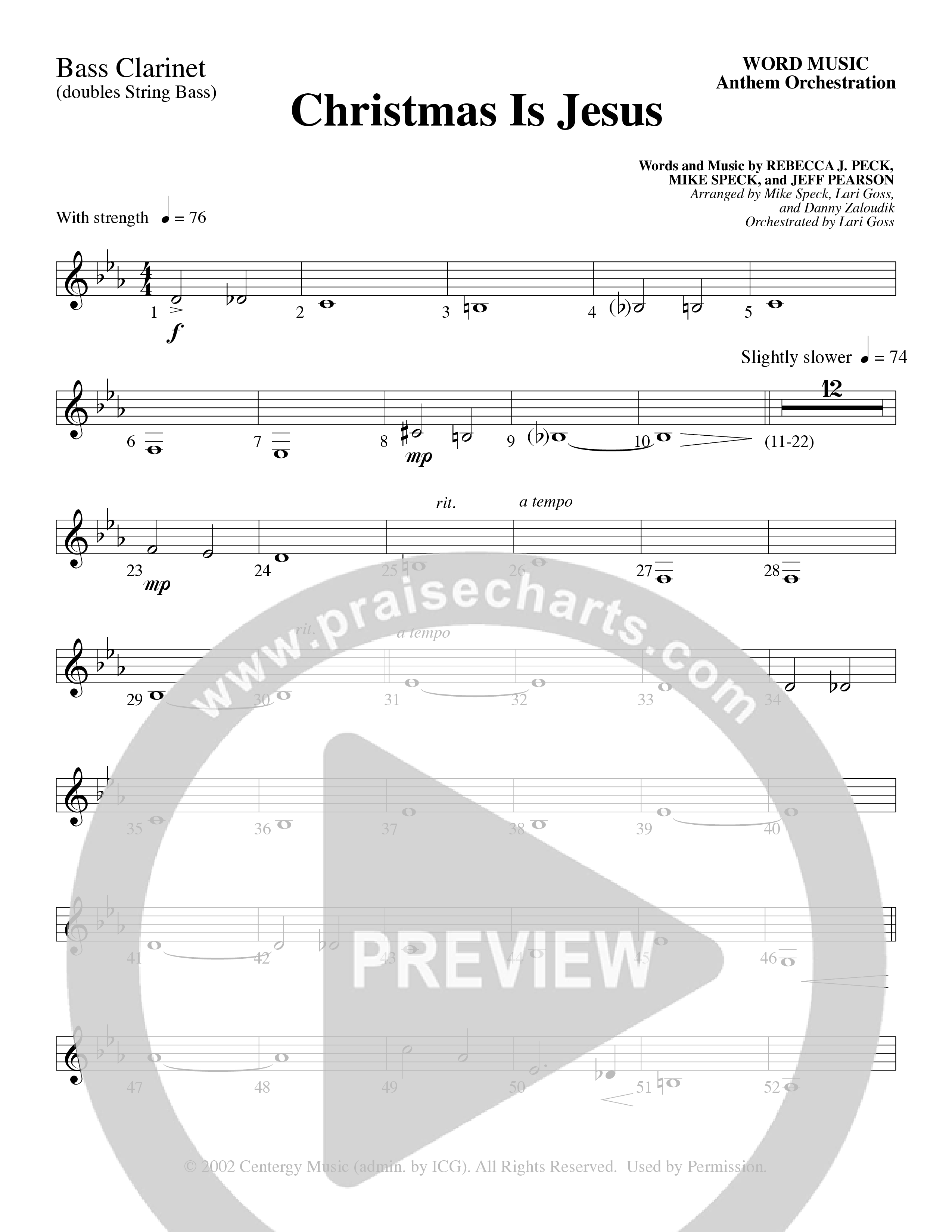 Christmas Is Jesus (Choral Anthem SATB) Bass Clarinet (Word Music Choral)