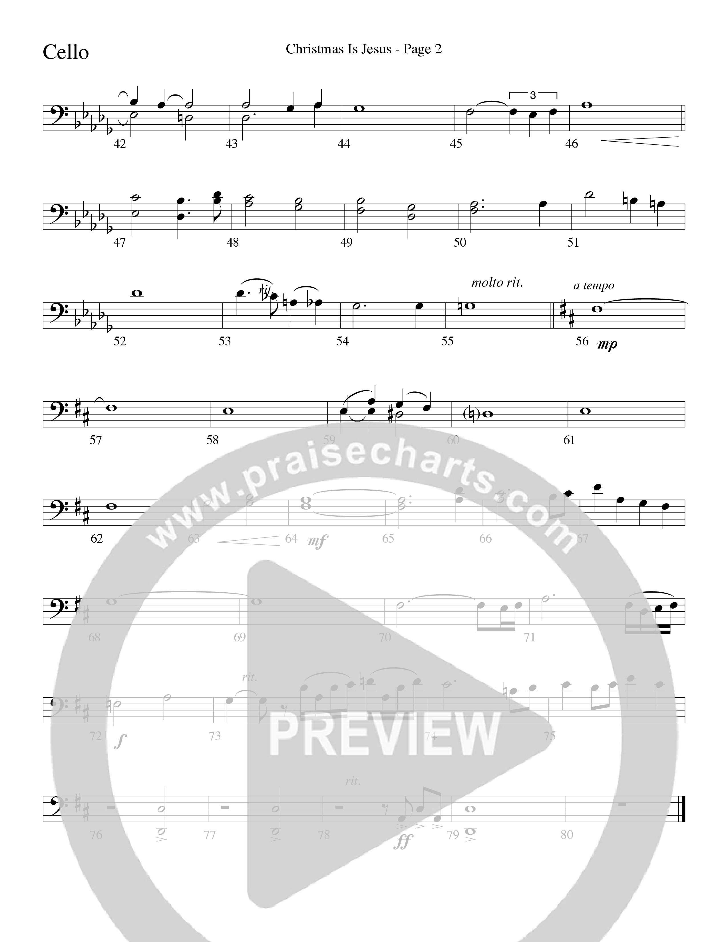 Christmas Is Jesus (Choral Anthem SATB) Cello (Word Music Choral)