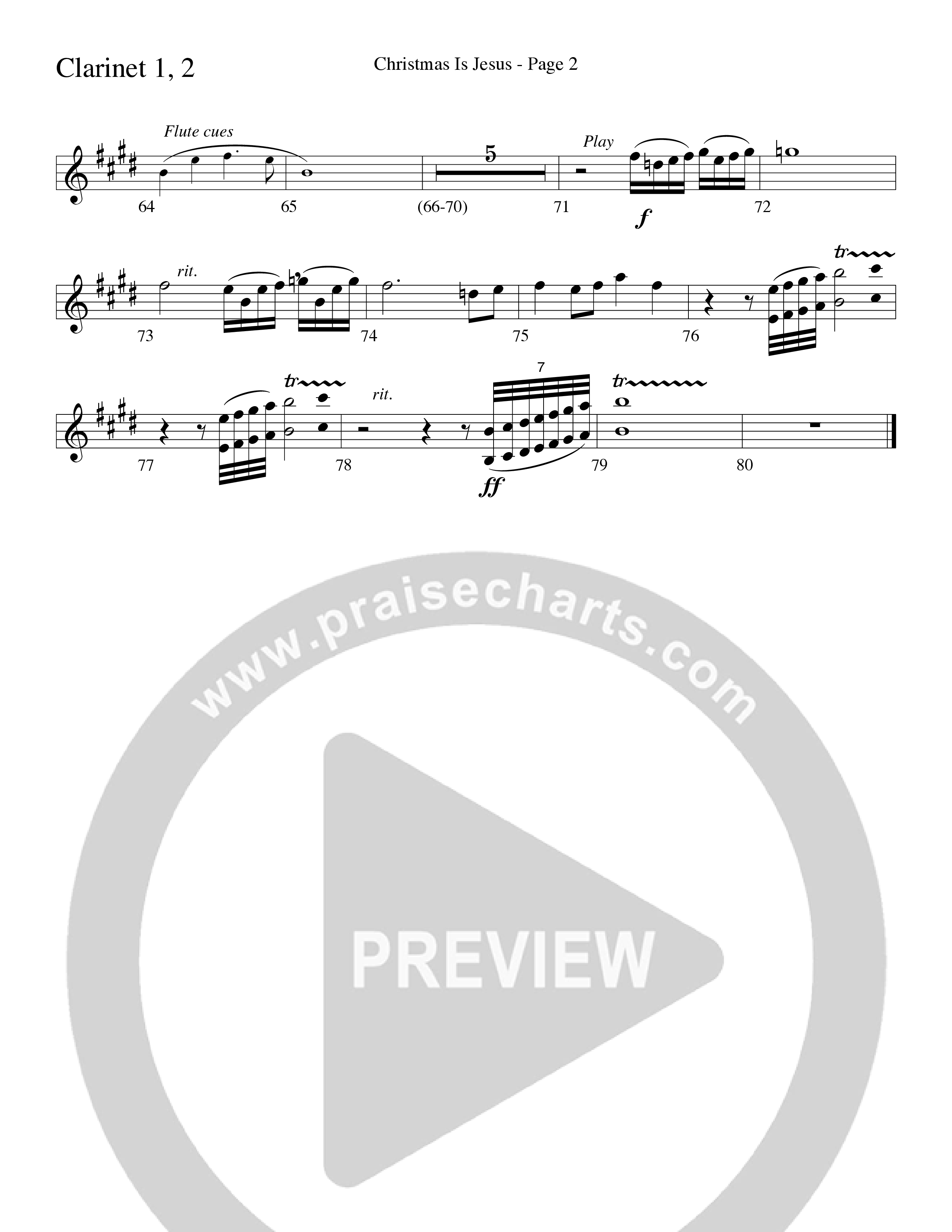 Christmas Is Jesus (Choral Anthem SATB) Clarinet 1/2 (Word Music Choral)