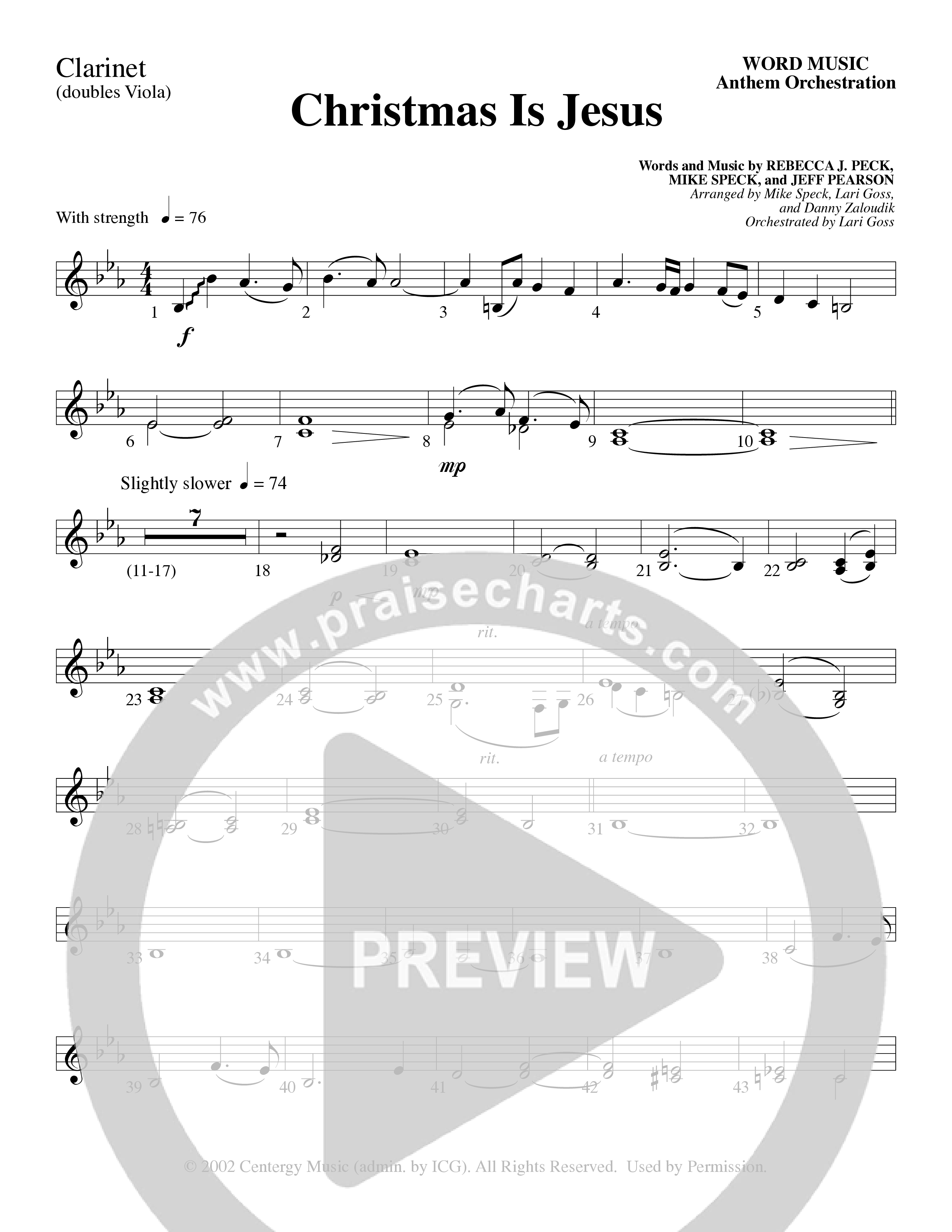 Christmas Is Jesus (Choral Anthem SATB) Clarinet (Word Music Choral)