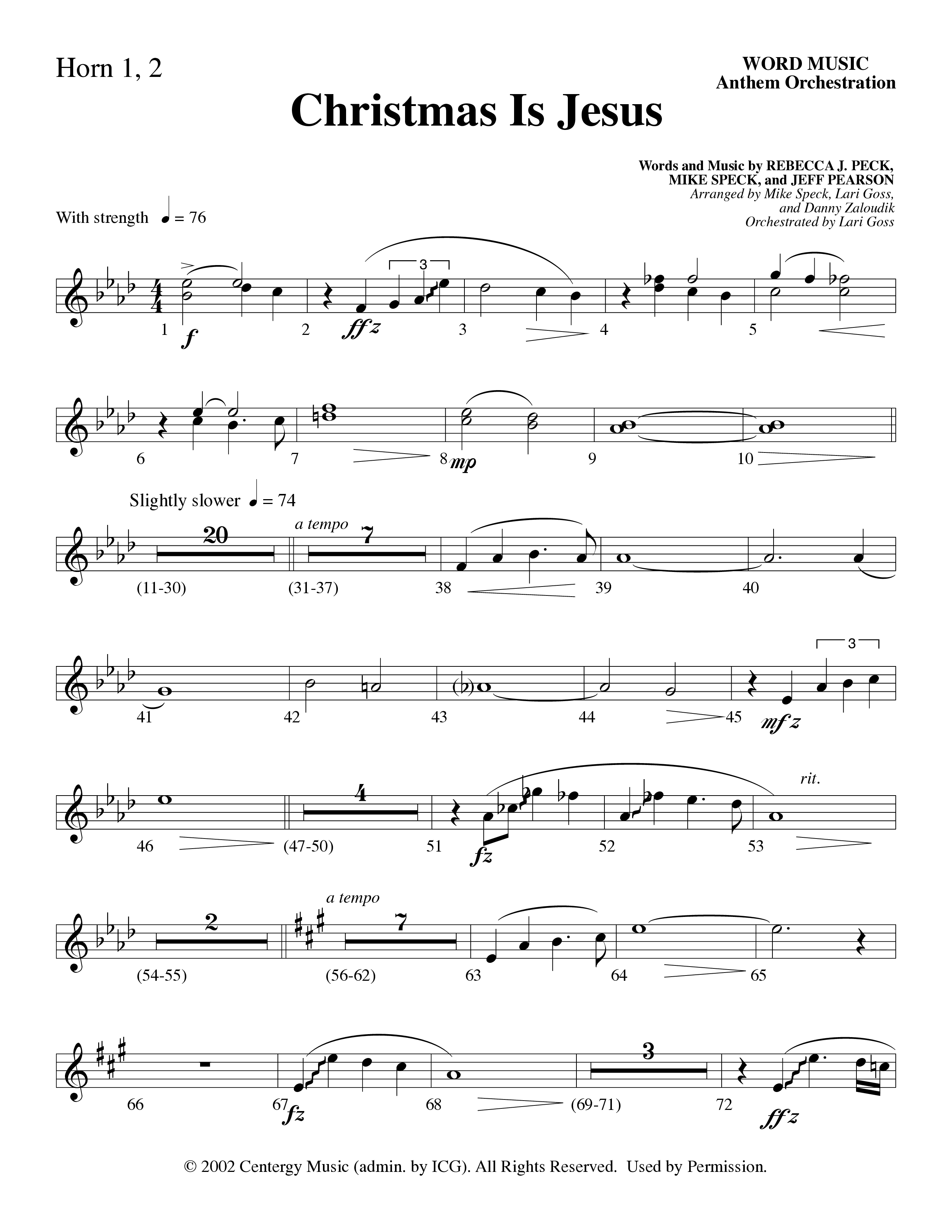 Christmas Is Jesus (Choral Anthem SATB) French Horn (Word Music Choral)