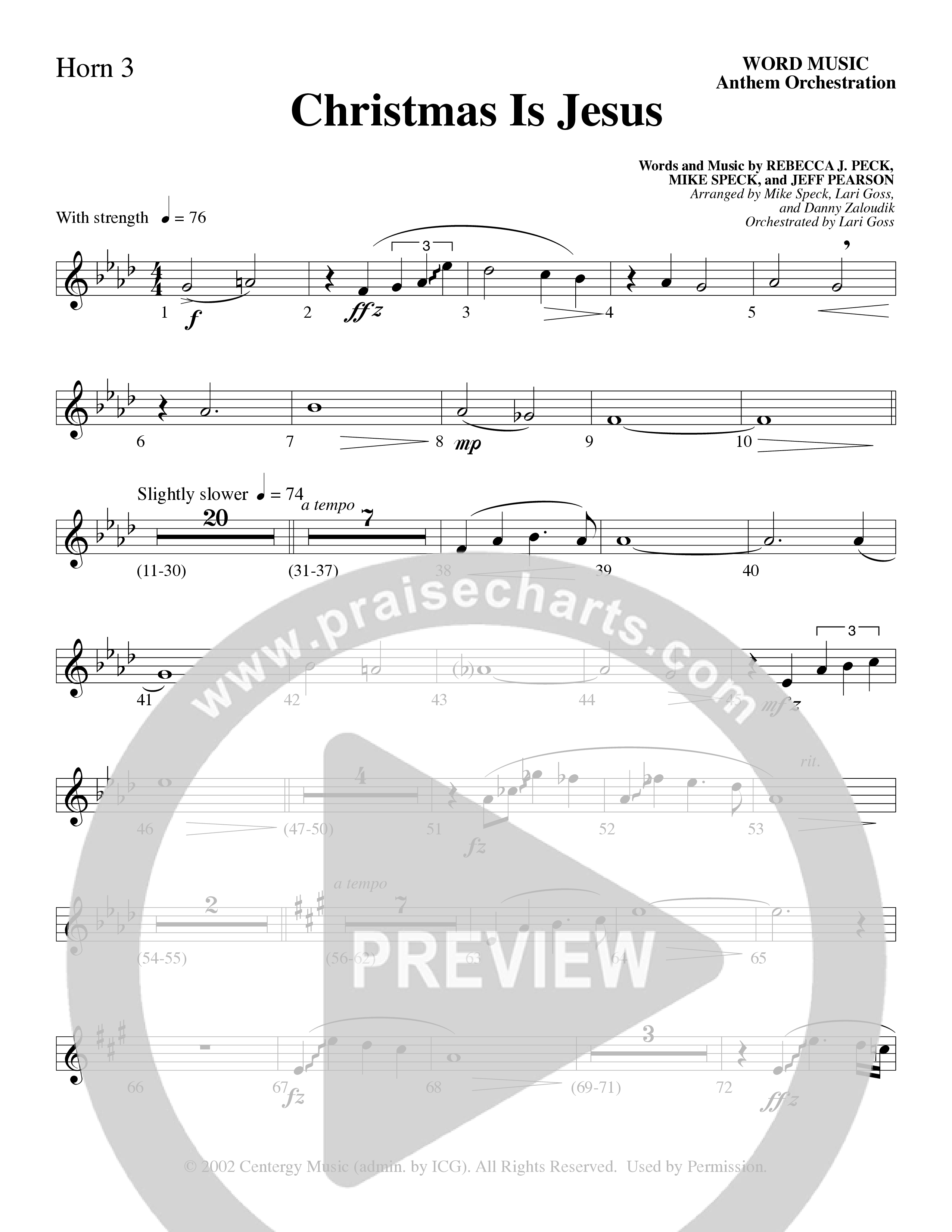 Christmas Is Jesus (Choral Anthem SATB) French Horn (Word Music Choral)