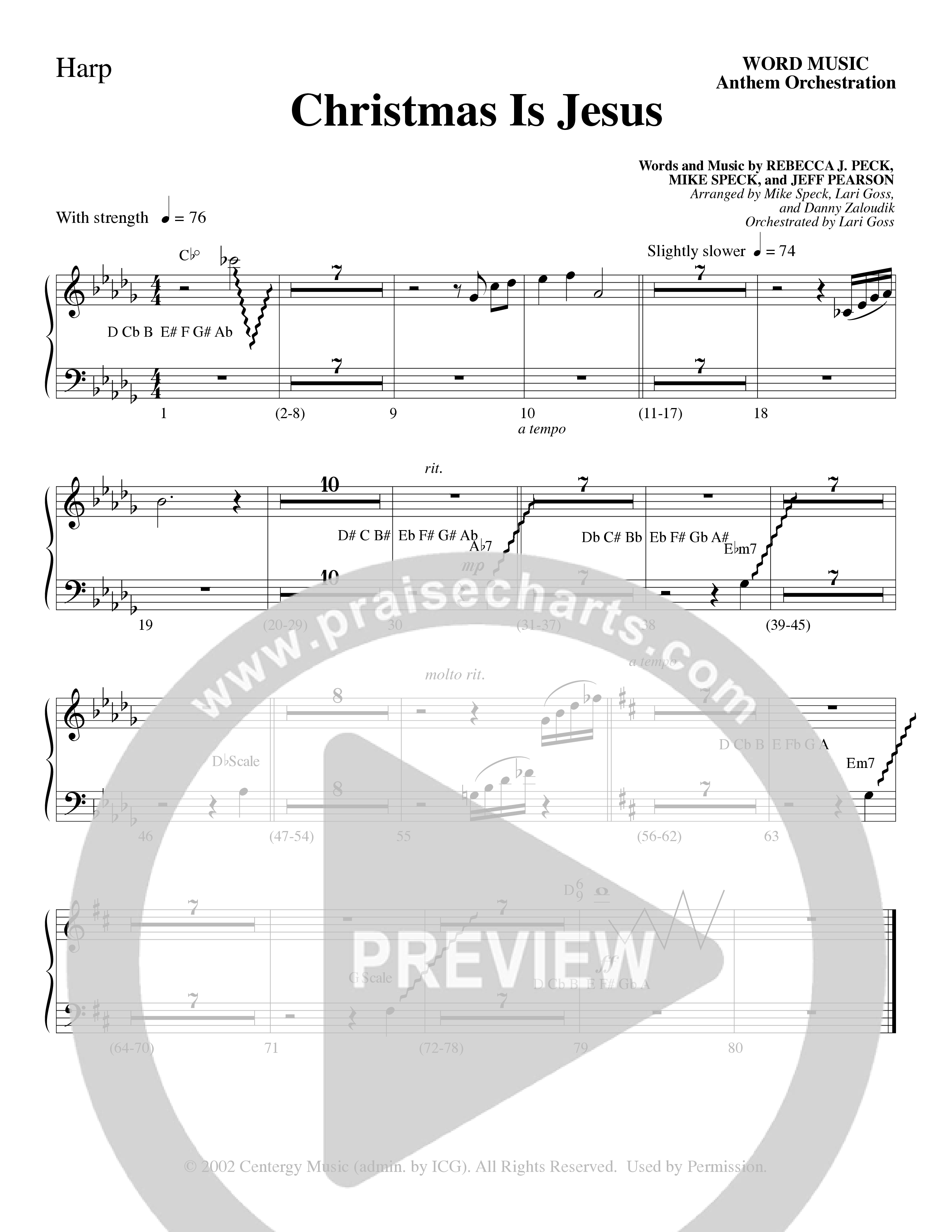 Christmas Is Jesus (Choral Anthem SATB) Harp (Word Music Choral)