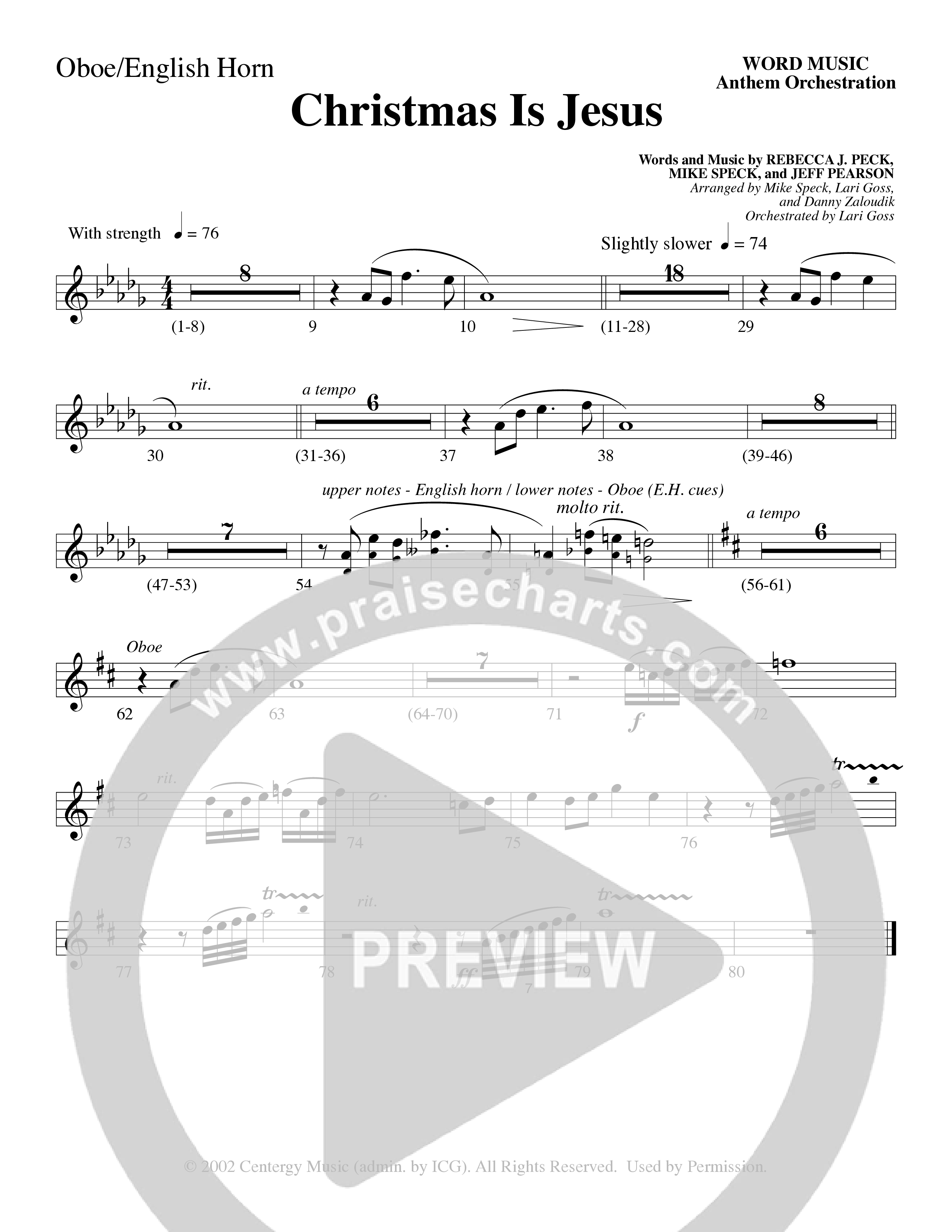 Christmas Is Jesus (Choral Anthem SATB) Oboe (Word Music Choral)