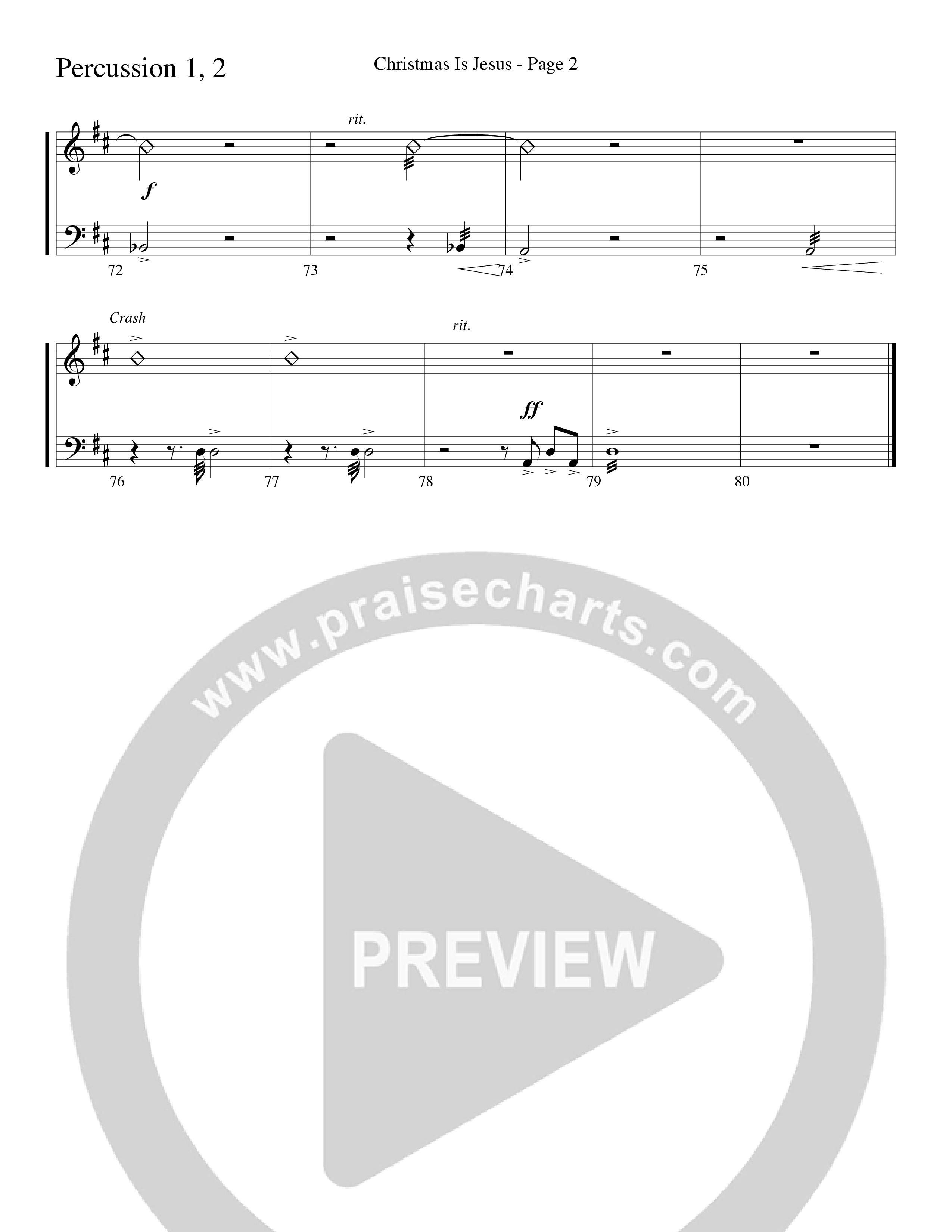 Christmas Is Jesus (Choral Anthem SATB) Percussion 1/2 (Word Music Choral)