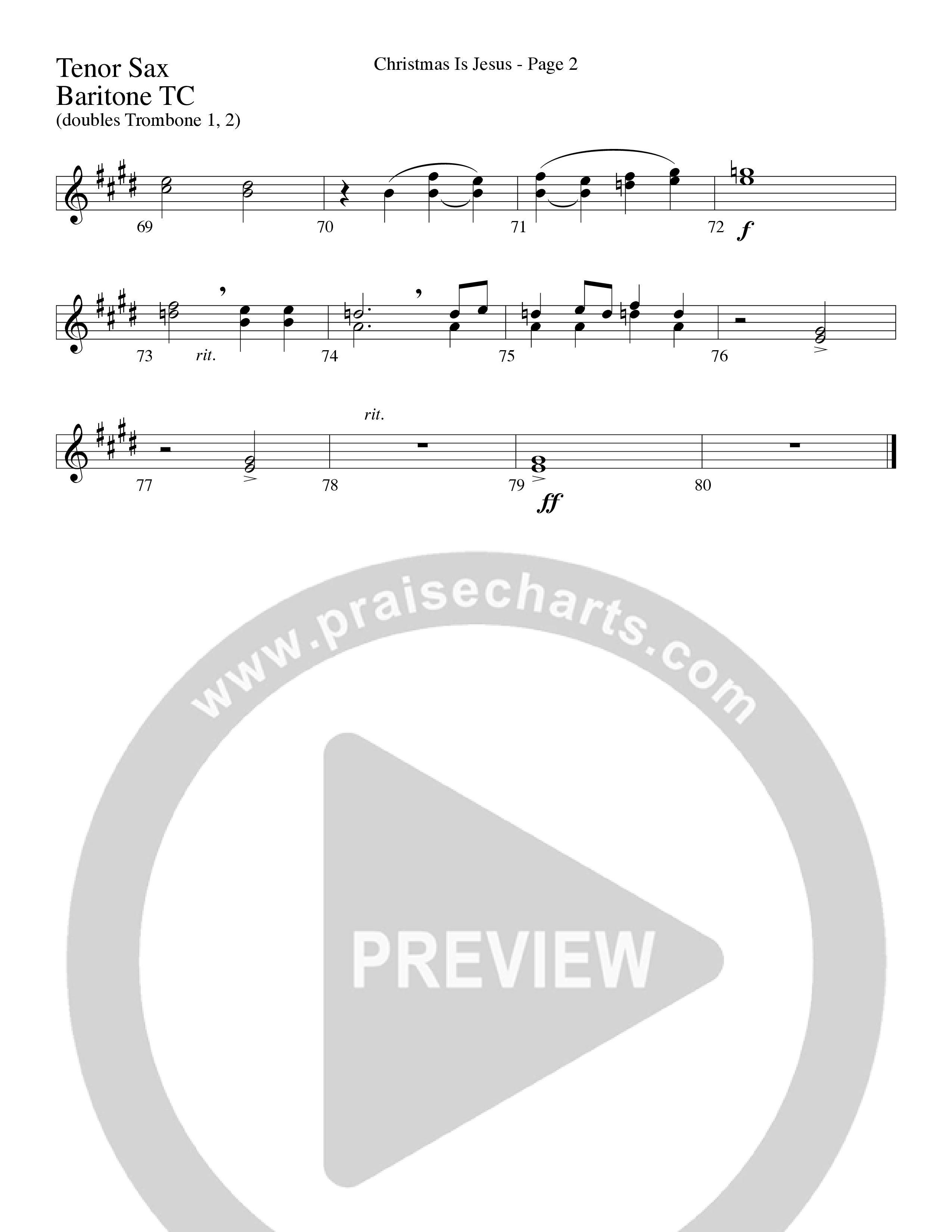 Christmas Is Jesus (Choral Anthem SATB) Tenor Sax/Baritone T.C. (Word Music Choral)