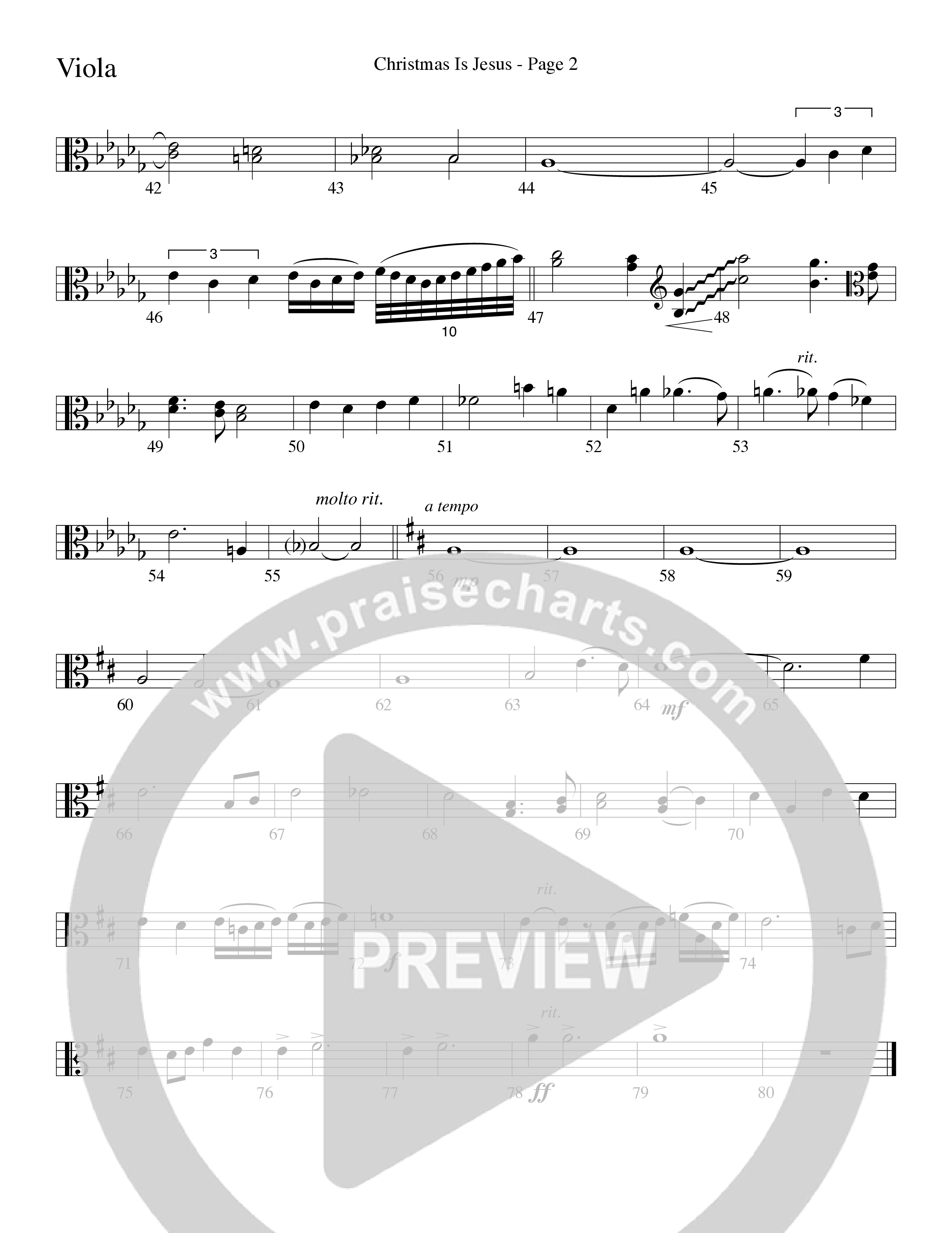 Christmas Is Jesus (Choral Anthem SATB) Viola (Word Music Choral)