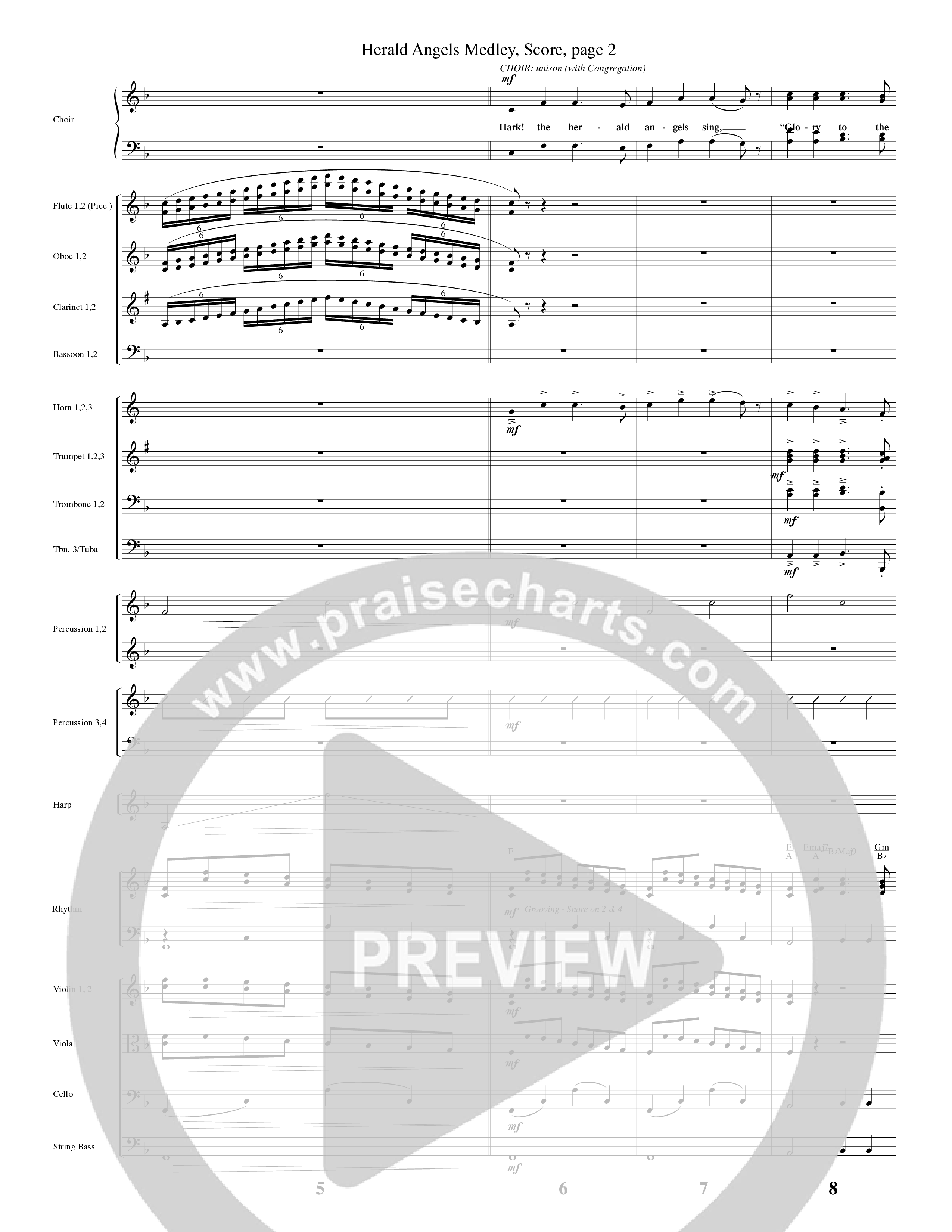 Herald Angels Medley (Choral Anthem SATB) Orchestration (Word Music Choral / Arr. David Clydesdale)