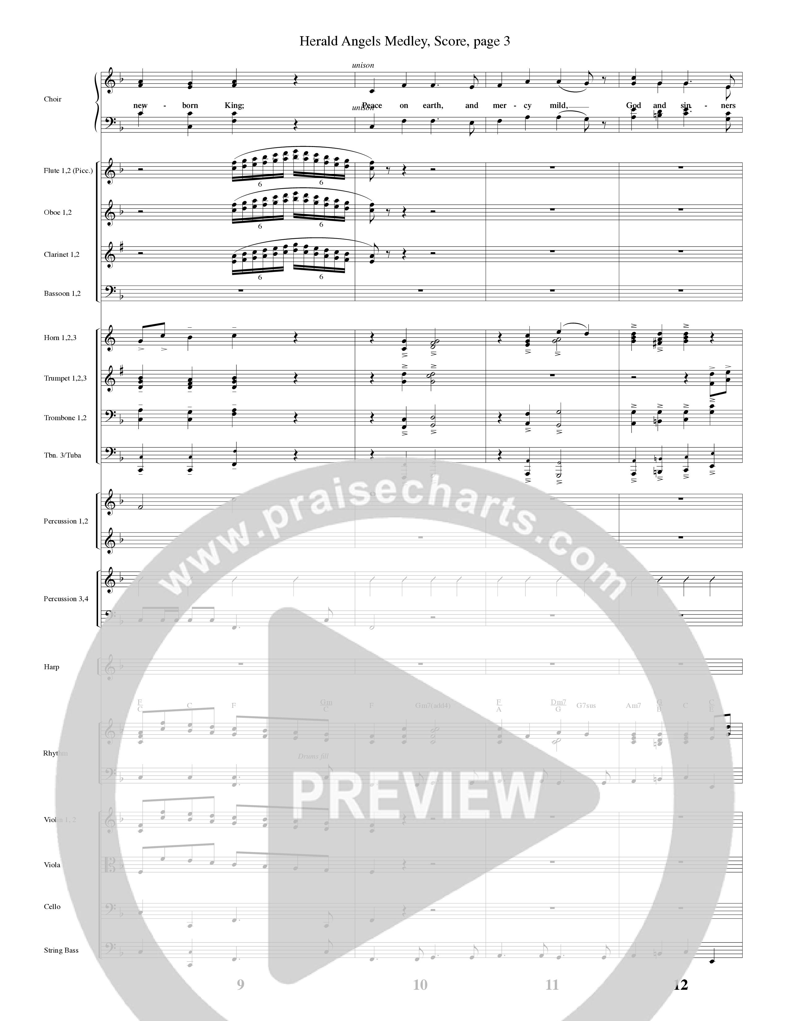 Herald Angels Medley (Choral Anthem SATB) Orchestration (Word Music Choral / Arr. David Clydesdale)