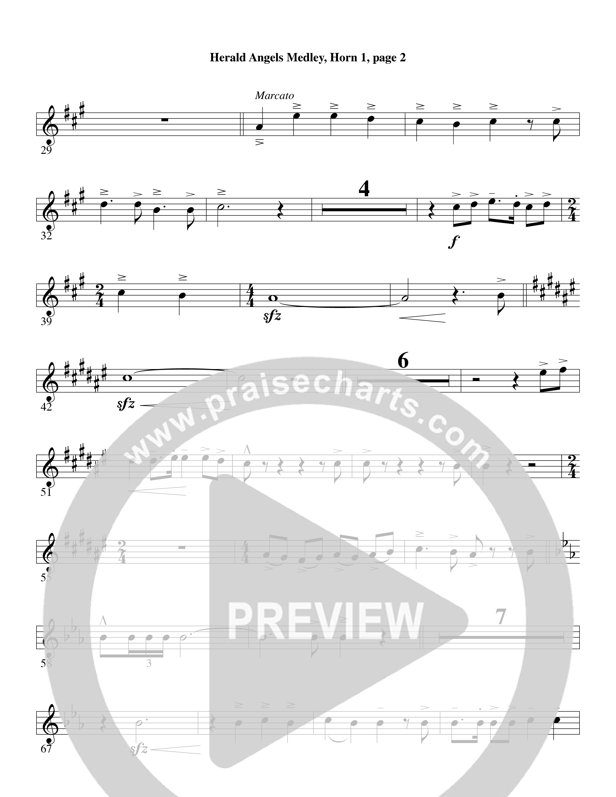 Herald Angels Medley (Choral Anthem SATB) French Horn (Word Music Choral / Arr. David Clydesdale)