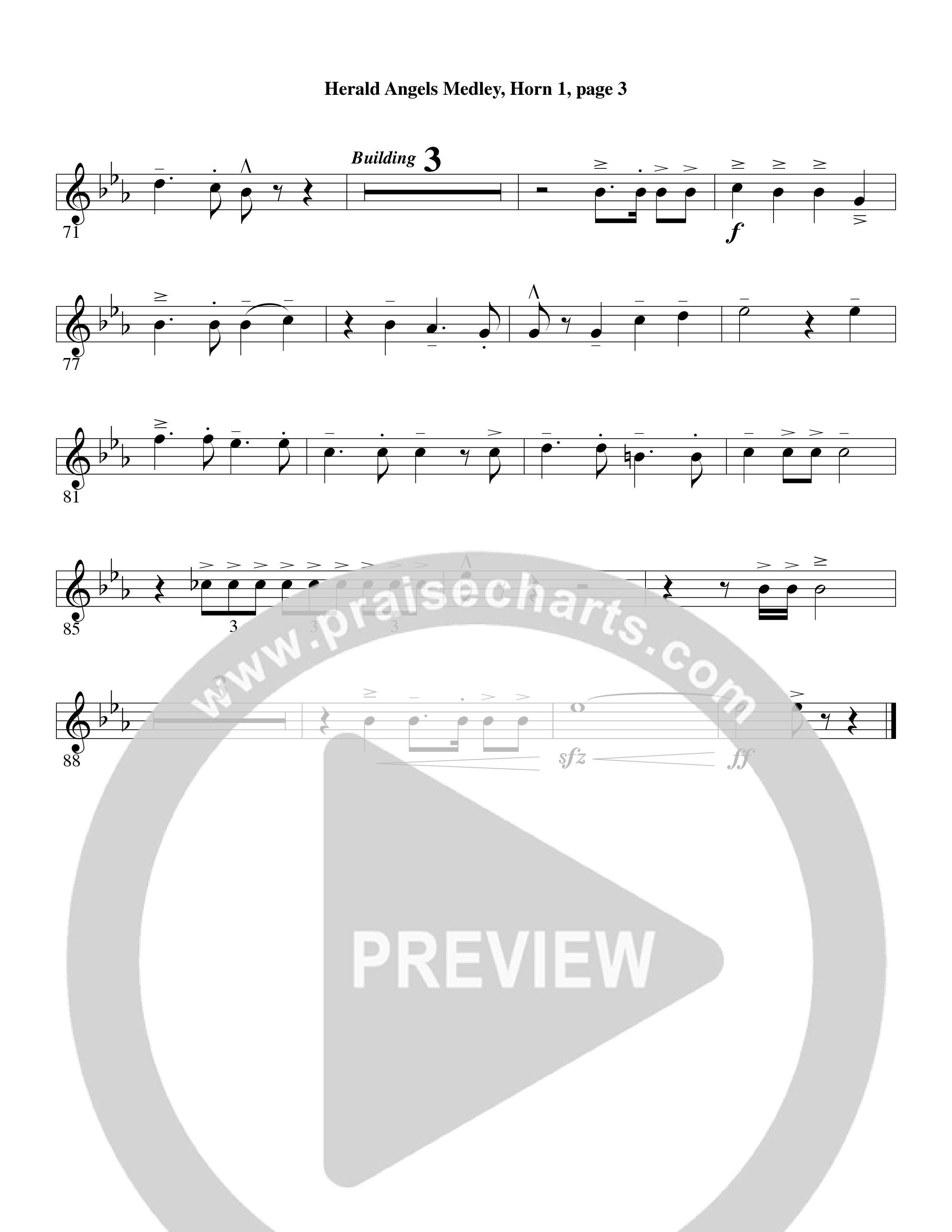 Herald Angels Medley (Choral Anthem SATB) French Horn (Word Music Choral / Arr. David Clydesdale)