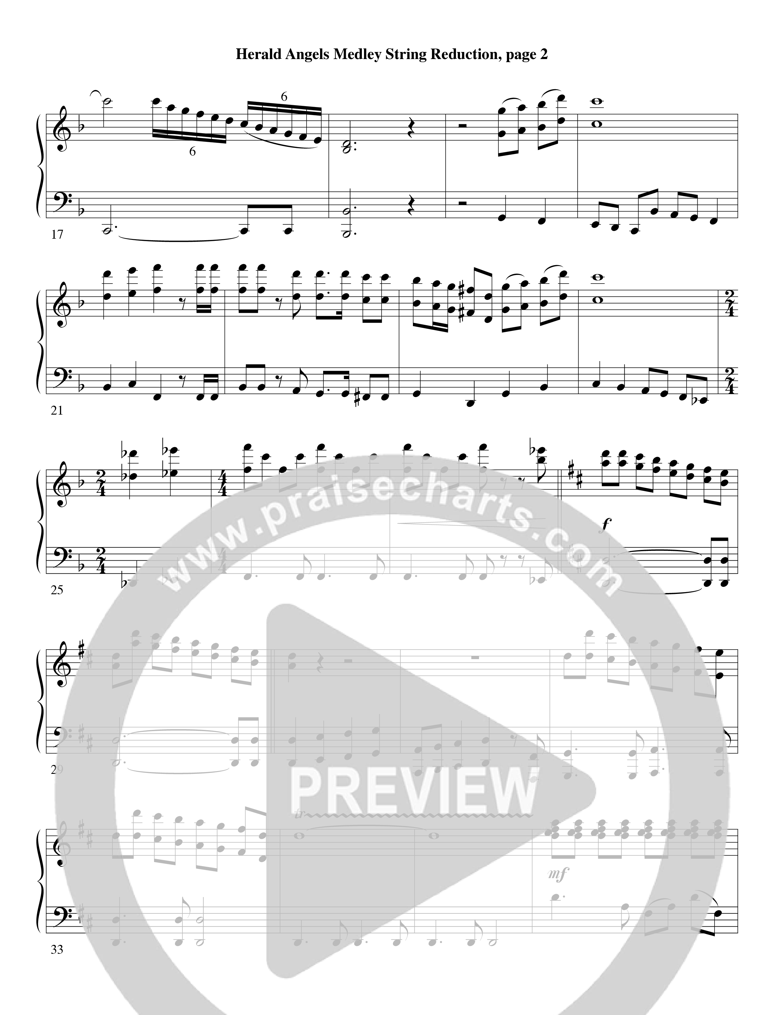 Herald Angels Medley (Choral Anthem SATB) String Reduction (Word Music Choral / Arr. David Clydesdale)