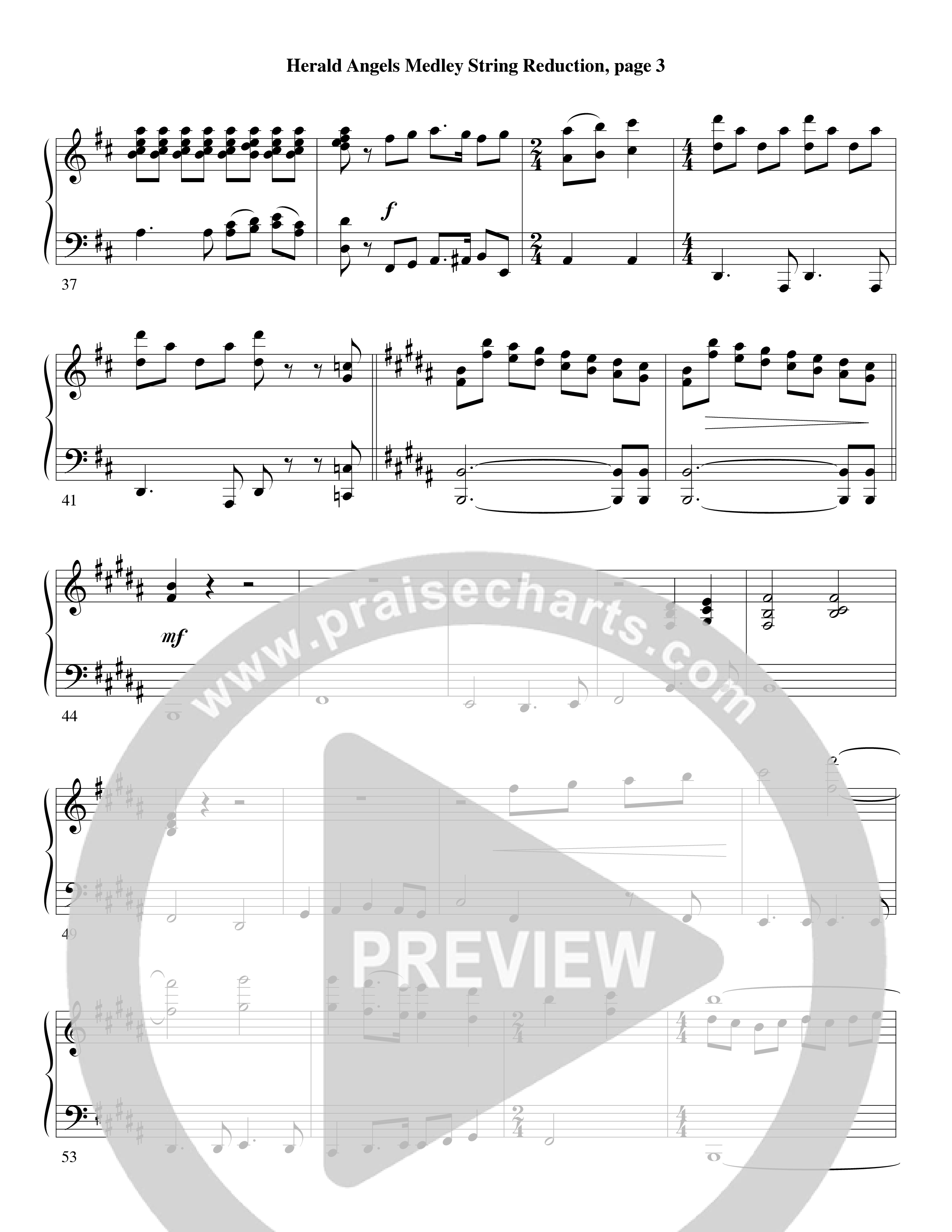 Herald Angels Medley (Choral Anthem SATB) String Reduction (Word Music Choral / Arr. David Clydesdale)