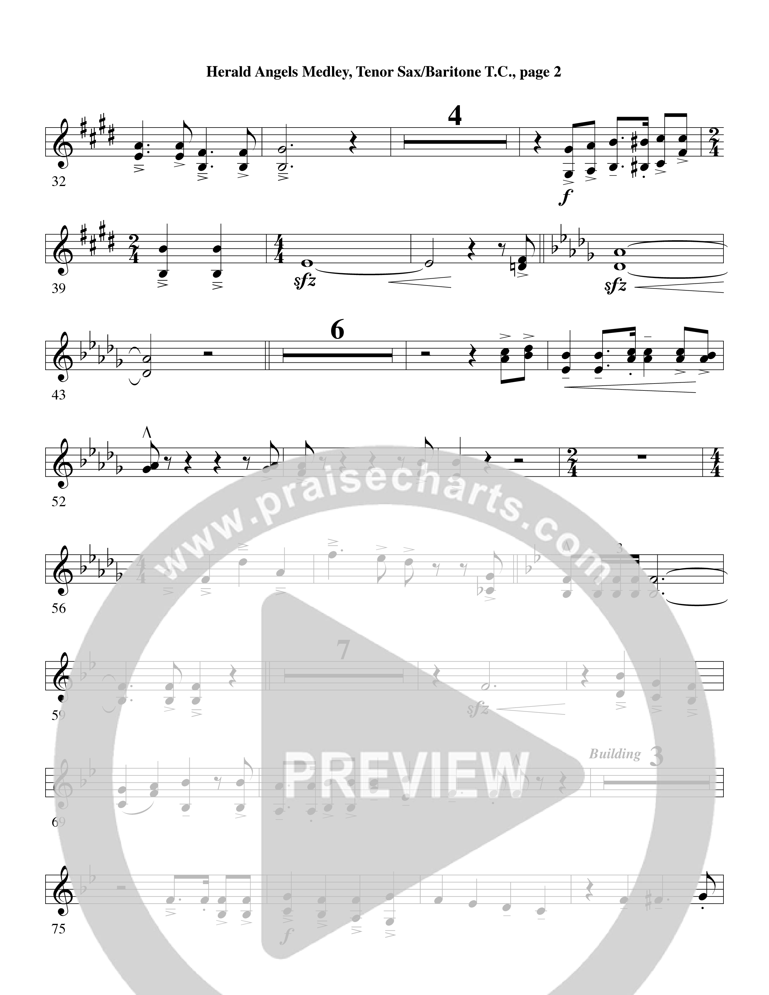 Herald Angels Medley (Choral Anthem SATB) Tenor Sax/Baritone T.C. (Word Music Choral / Arr. David Clydesdale)