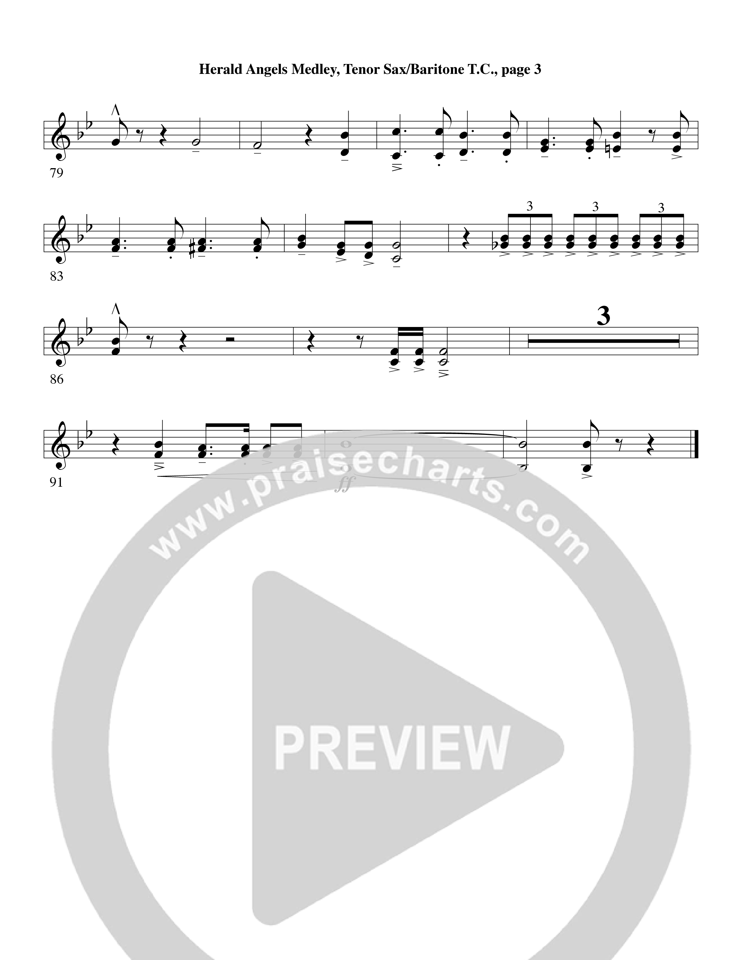 Herald Angels Medley (Choral Anthem SATB) Tenor Sax/Baritone T.C. (Word Music Choral / Arr. David Clydesdale)