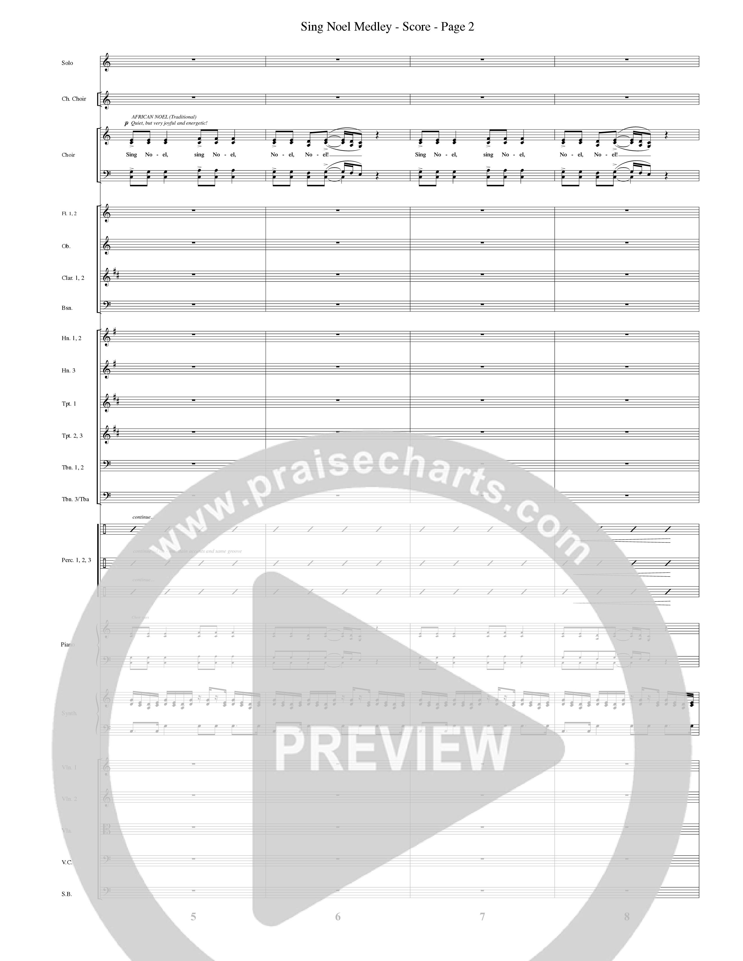 Sing Noel (with African Noel and Go Tell It On The Mountain) (Choral Anthem SATB) Orchestration (Word Music Choral / Arr. David Hamilton)